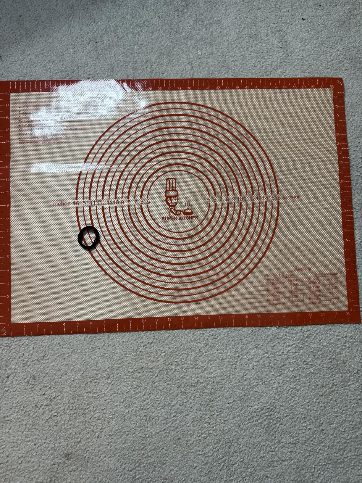 Non-slip Silicone Pastry Mat Extra Large with Measurements 28''By 20'' for Silicone Baking Mat, Counter, Dough Rolling, Oven Liner, Fondant/Pie Crust By Folksy Super Kitchen Red customer photo 2