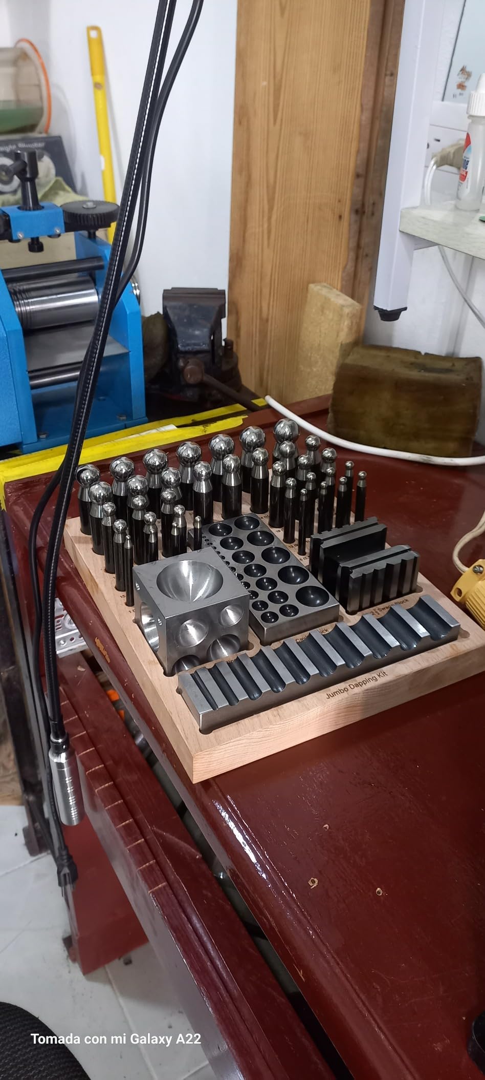 Complete Steel Dapping Doming Punch Set with Wooden Block Base Tool for Jewelry Making Metal Forming customer photo 2