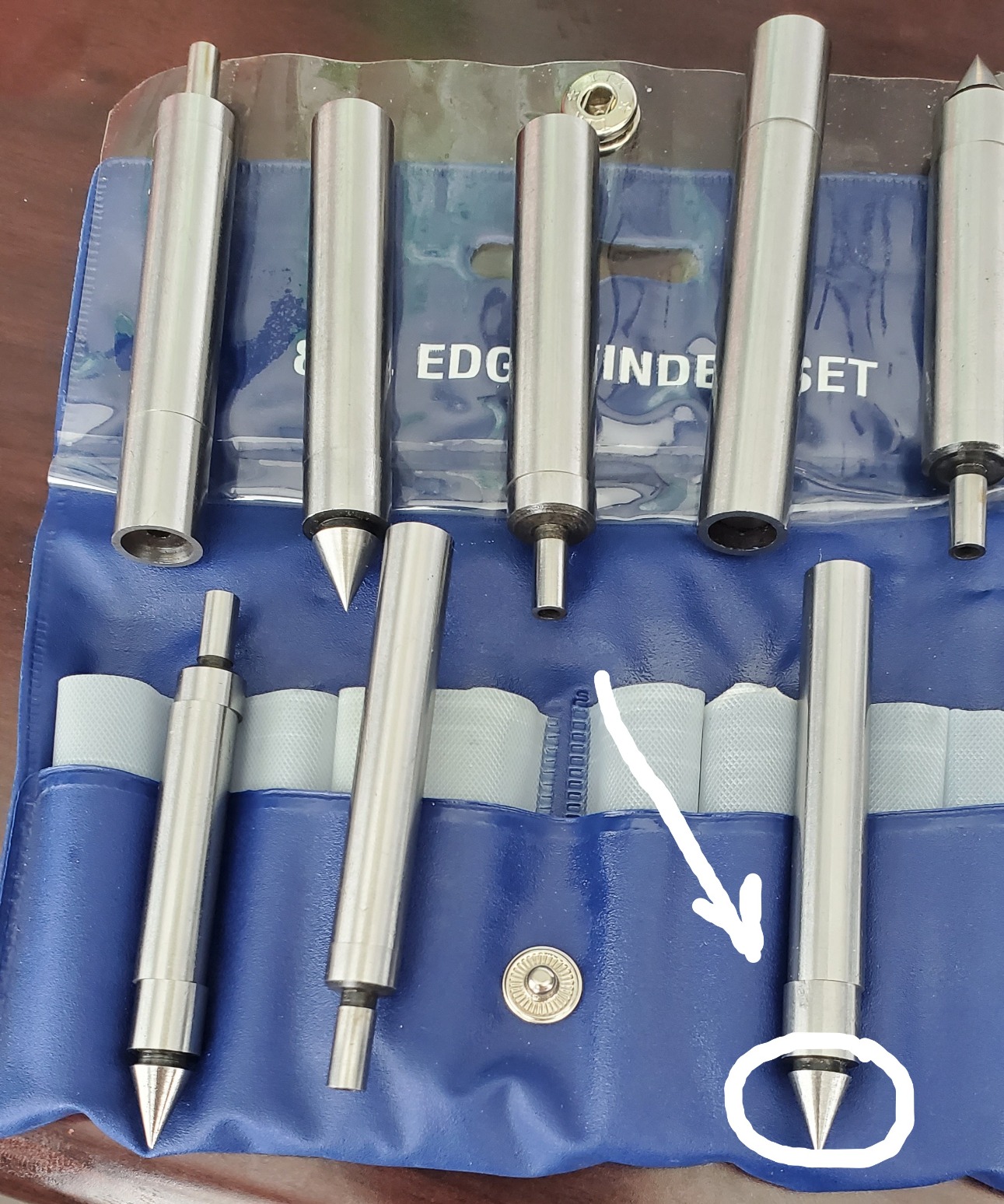 8 Piece Set of Center & Edge Finder Set - Shank 1/2
