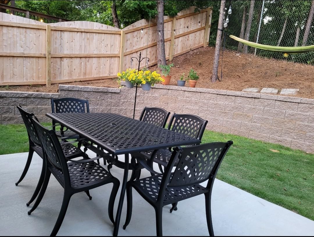 Christopher Knight Home Cayman Outdoor 6-Seater Cast Aluminum Dining Set, 7-Pcs Set, Black Sand customer photo 1