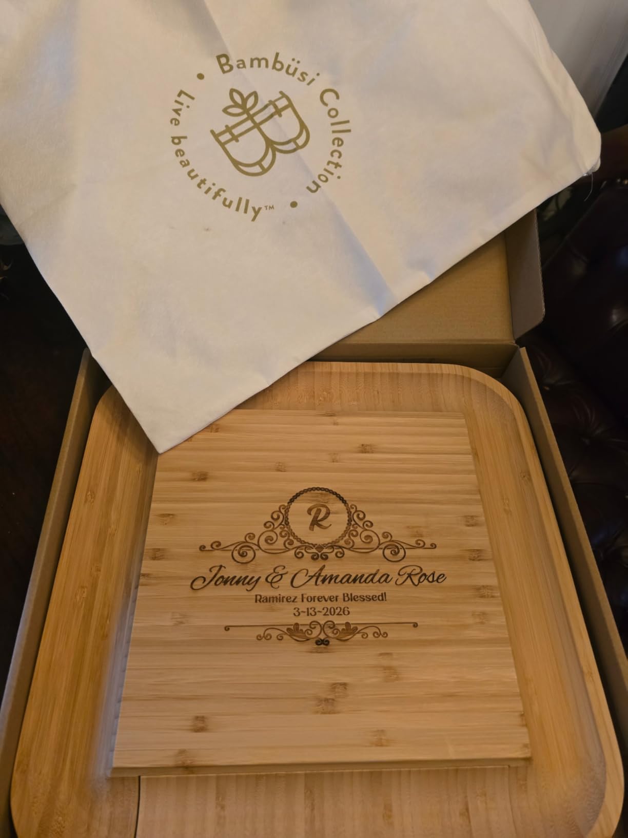Bambusi Charcuterie Boards - Large Bamboo Charcuterie Board Set with Knives Serving Accessories, Cheese Tray customer photo 2