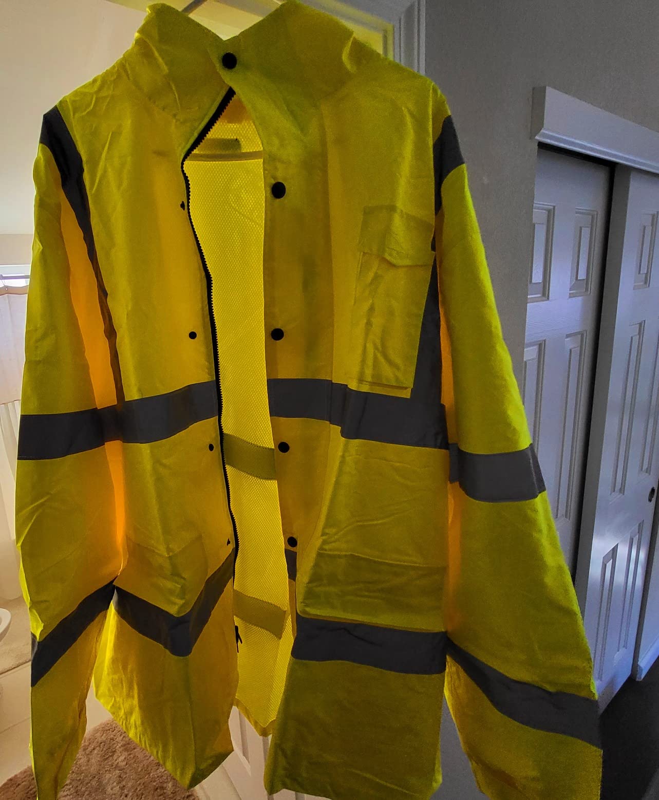 JORESTECH Hi-Visibility Waterproof Rain Jacket with Mesh Lining, ANSI/ISEA 107-2015 Class 3 Type R, Lightweight Wind-Resistant Safety Jacket customer photo 1