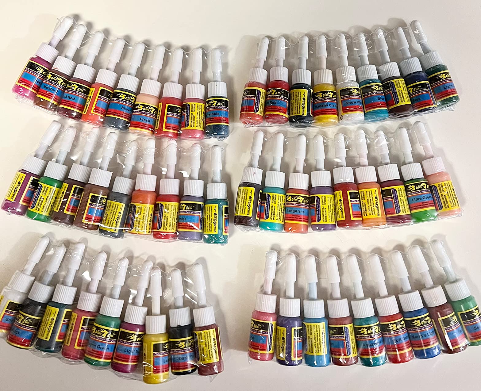 Solong Tattoo Ink Set 54 Complete Colors Pigment Kit 1/6oz (5ml) Tattoo Supply for Tattoo Kit TI1001-5-54 customer photo 2