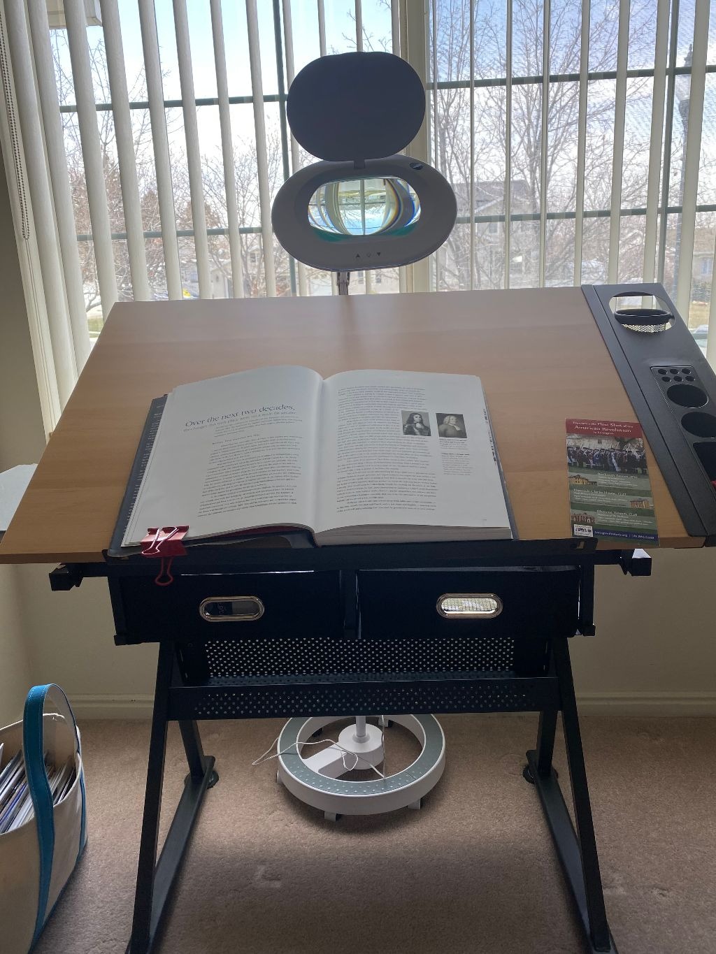 Brightech LightView Pro Magnifying Glass with Stand and Light - Magnifying Floor Lamp with 6-Wheels on a Sturdy Base for Facials - LED Work Light with XL Magnifier Glass for Crafts and Projects customer photo 1