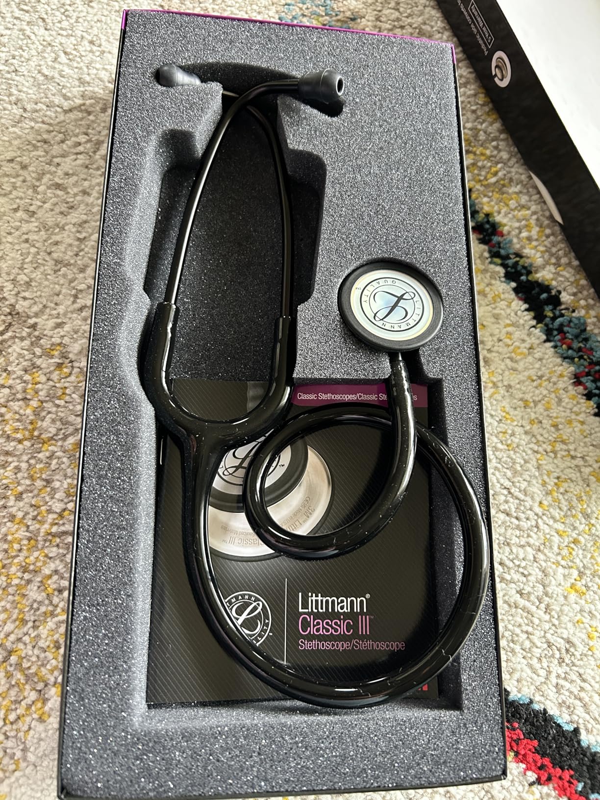 3M Littmann Classic III Monitoring Stethoscope, 5870, Stainless Steel Rainbow-Finish Chestpiece, 27
