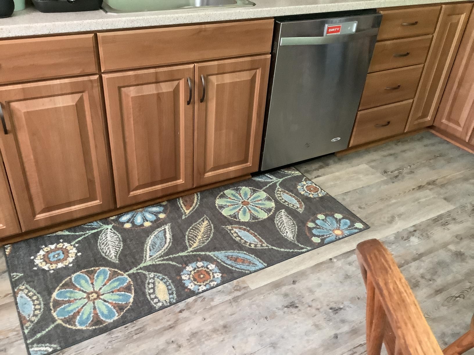 Maples Rugs Reggie Floral Runner Rug - Made in USA - Washable, Non Slip Indoor Carpet for Kitchen, Hallway, and Laundry Room, 2' x 6' customer photo 1