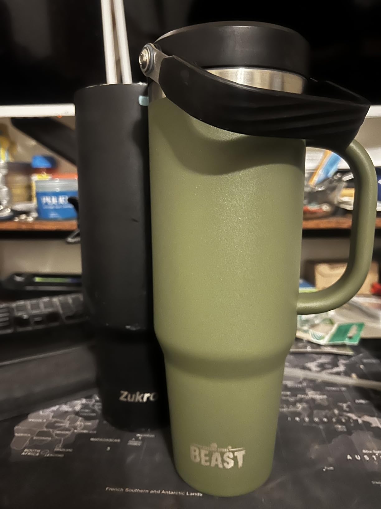 Beast 30 oz Tumbler Stainless Steel Vacuum Insulated Coffee Ice Cup Double Wall Travel Flask (Army Green) customer photo 1