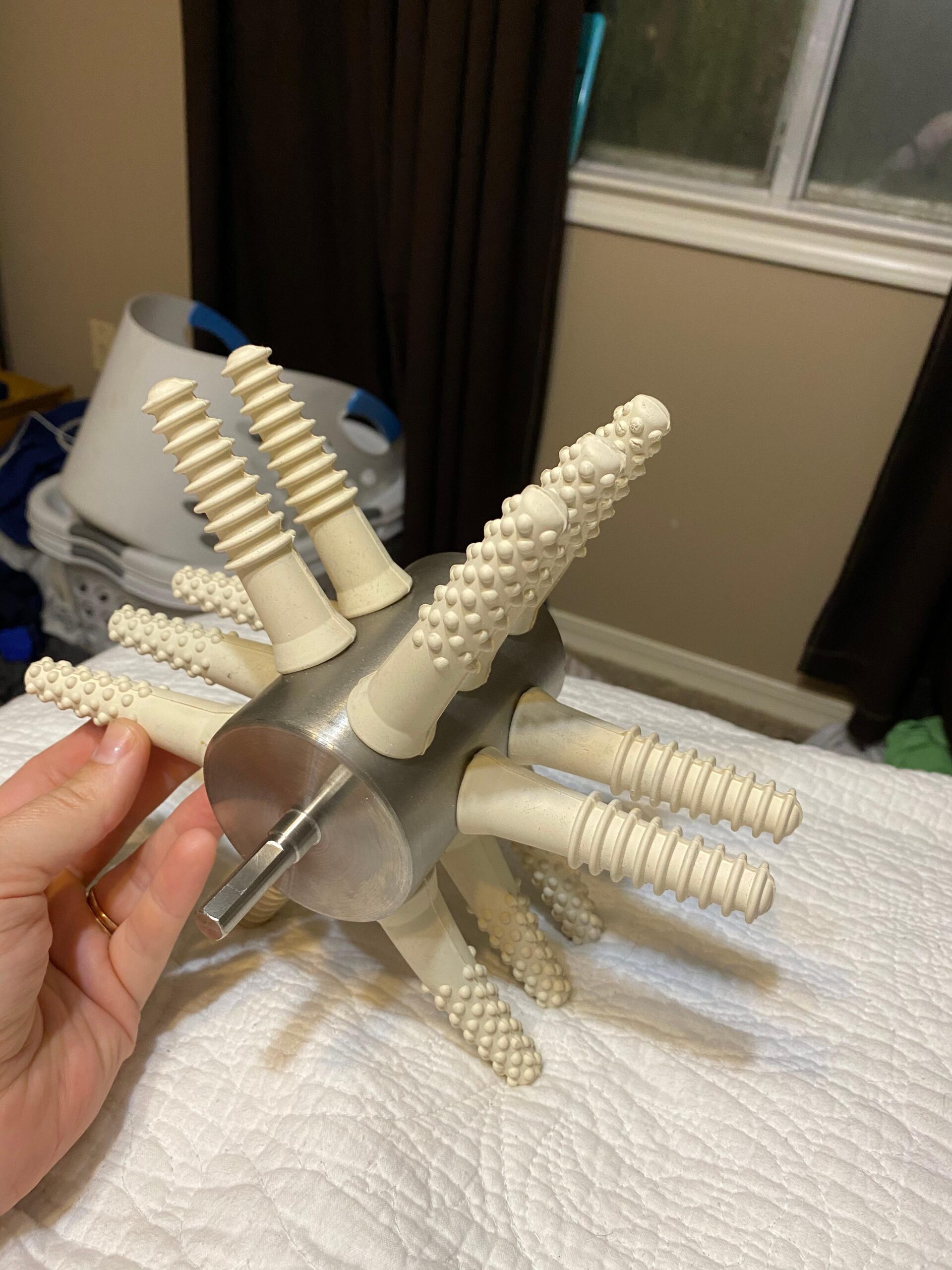 PluckerUkraine Chicken Plucker Drill Attachment 100-15 Medium - Stainless Steel Poultry Feather Remover 15 Fingers (Broiler Duck) with Best Chicken Plucker Fingers (White) customer photo 2