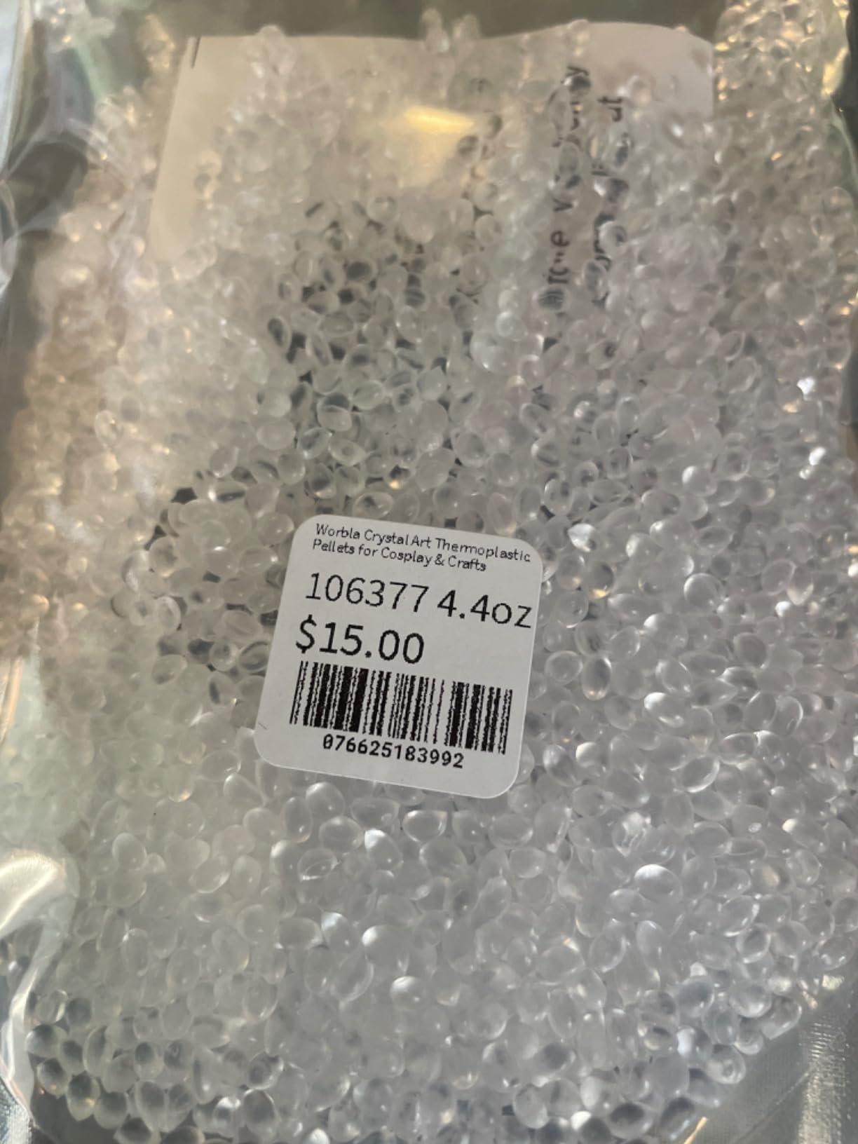 Worbla Crystal Art - Clear Moldable Thermoplastic Pellets 4.4 oz COPLAY Friendly Plastic Beads customer photo 1