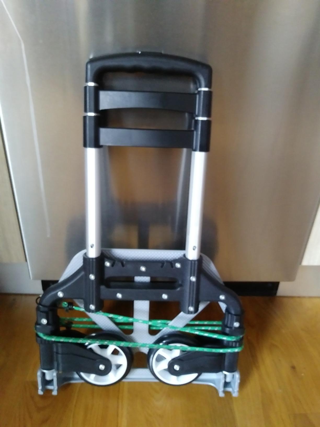 FCH Folding Hand Truck Aluminum Portable Folding Hand Cart 165lbs Capacity Hand Cart and Dolly Ideal for Home, Auto, Office, Travel Use, Black customer photo 2