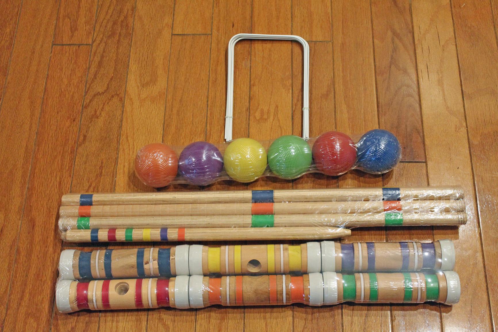 Juegoal Six Player Croquet Set with Wooden Mallets Colored Balls for Lawn, Backyard and Park, 28 Inch customer photo 2