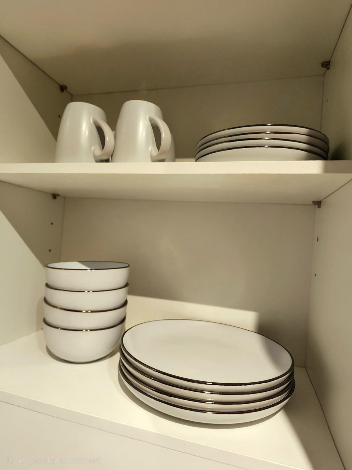 Gibson Home Rockaway 12-Piece Stoneware Dinnerware Set, Matte Finish, Service for 4, Soft Gray customer photo 2