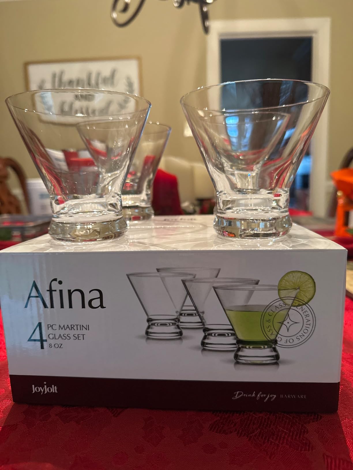 JoyJolt Afina Stemless Martini Glasses Set of 4, 8.5oz Liquor Drinking Glasses for Cocktail and Margarita customer photo 1