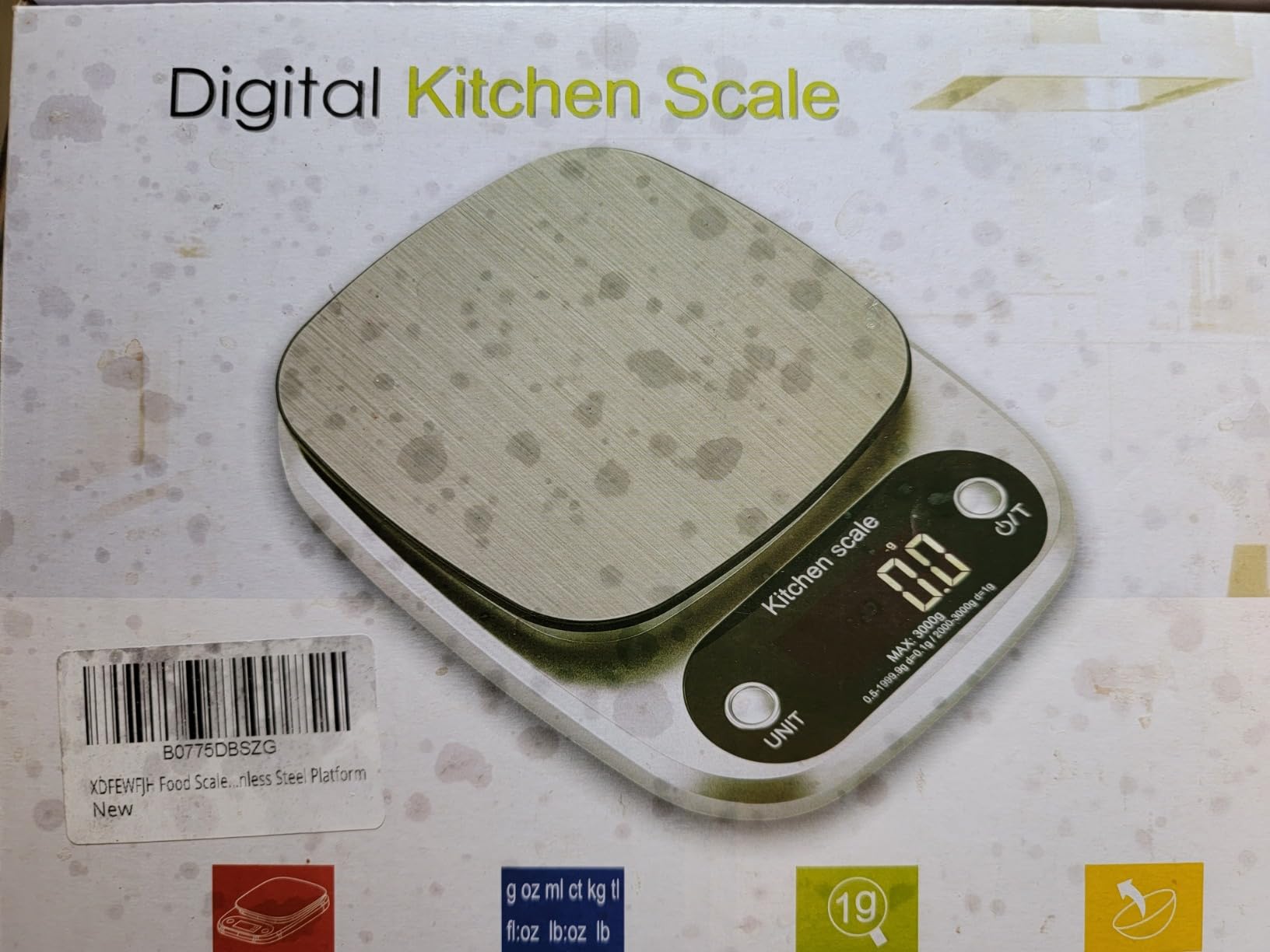 Digital Kitchen Scale 22lb/10kg, High Precision Food Scale for Cooking Baking Candle Making, Stainless Steel & Glass Platform with Tare Function, Multiple Units g kg oz lb fl oz mL customer photo 2