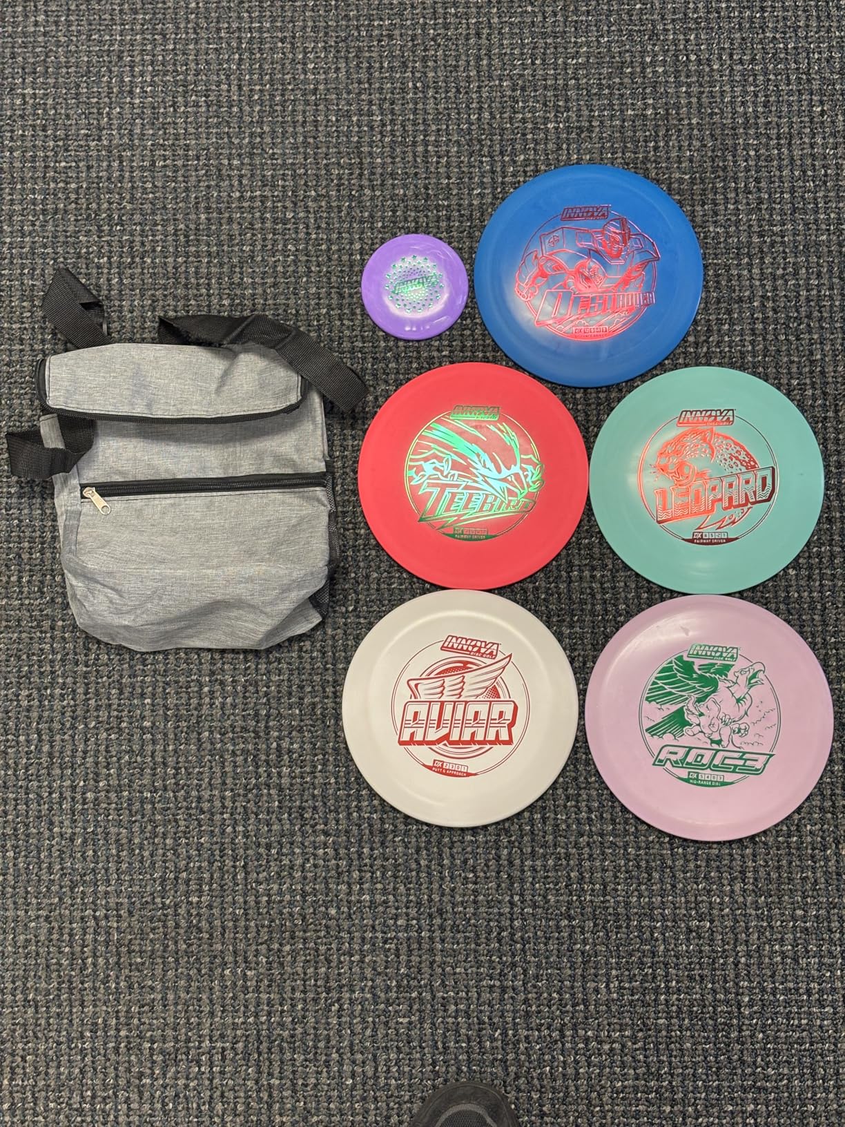 Innova Disc Golf Starter Set -Colors May Vary 160-180g - Includes Putter, Mid Range, 2X Fairway Drivers, Distance Driver, Mini Marker Beginner Disc Golf Set customer photo 2