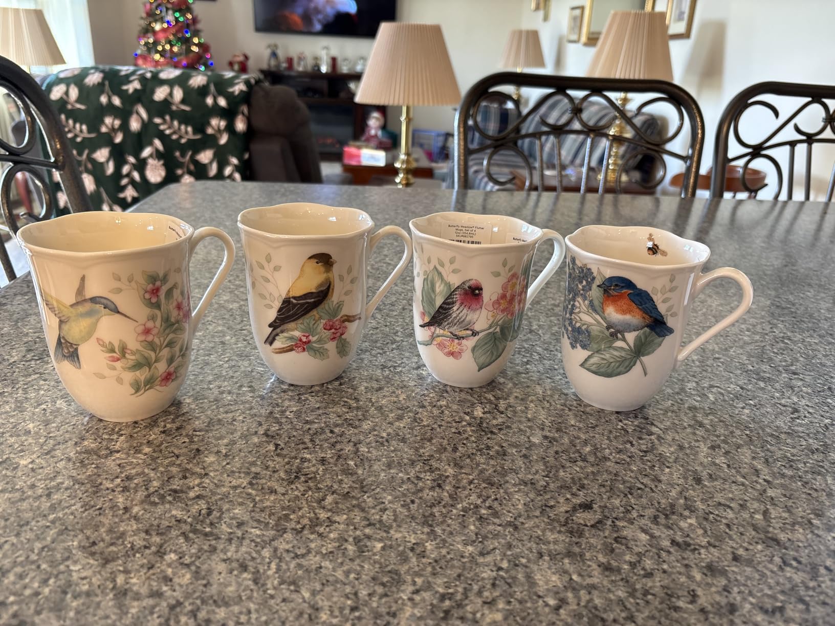 Lenox Coffee Mug Set, Butterfly Meadow Flutter 4-Piece Mugs, Service For 4, 12 Ounce Mug, Chip Resistant White Porcelain, Microwave And Dishwasher Safe, Ceramic Mugs, Coffee Cups customer photo 2
