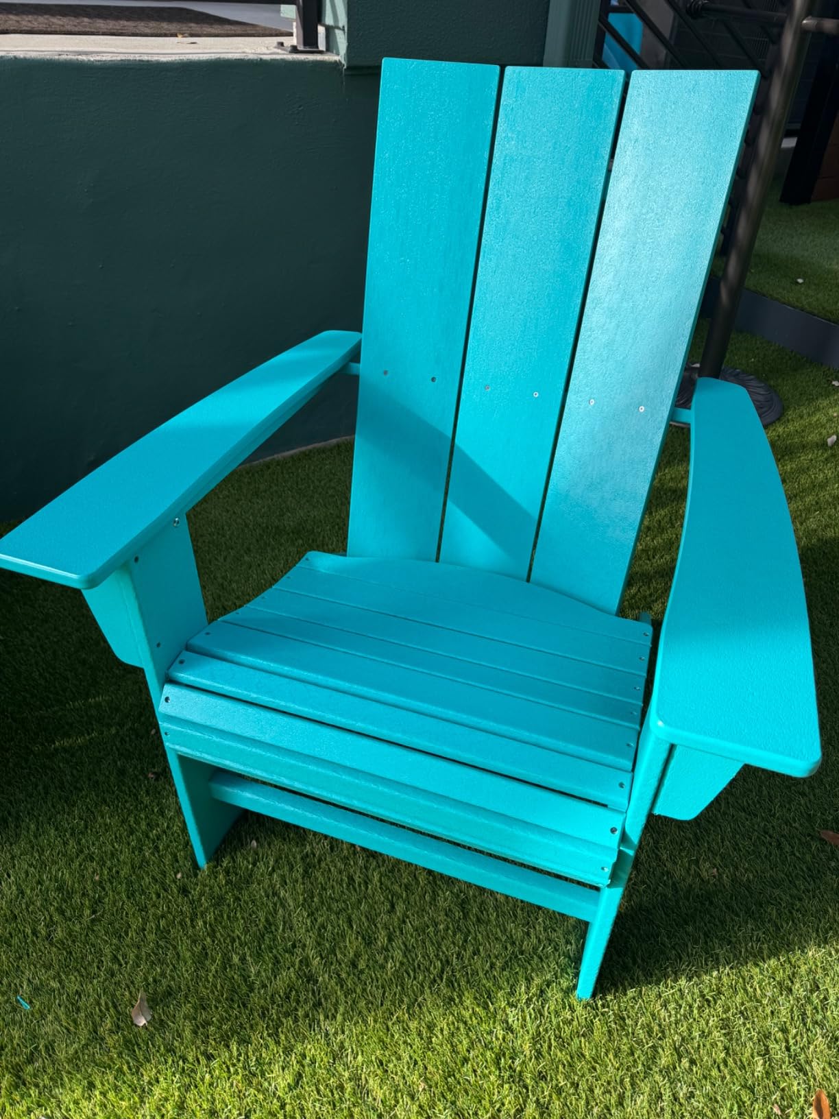 POLYWOOD Modern Curveback Adirondack Chair, Heavy Duty HDPE, Mahogany customer photo 2