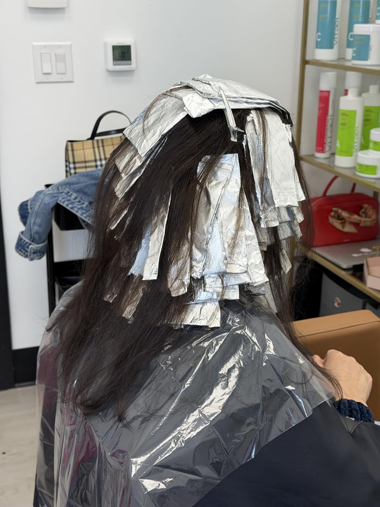 FRAMAR Backwards Bib Disposable Hair Cutting Capes Salon, Protects Clients, Disposable Salon Capes & Chair, Hair Dye Cape, Barber Cape - 50 bibs customer photo 1