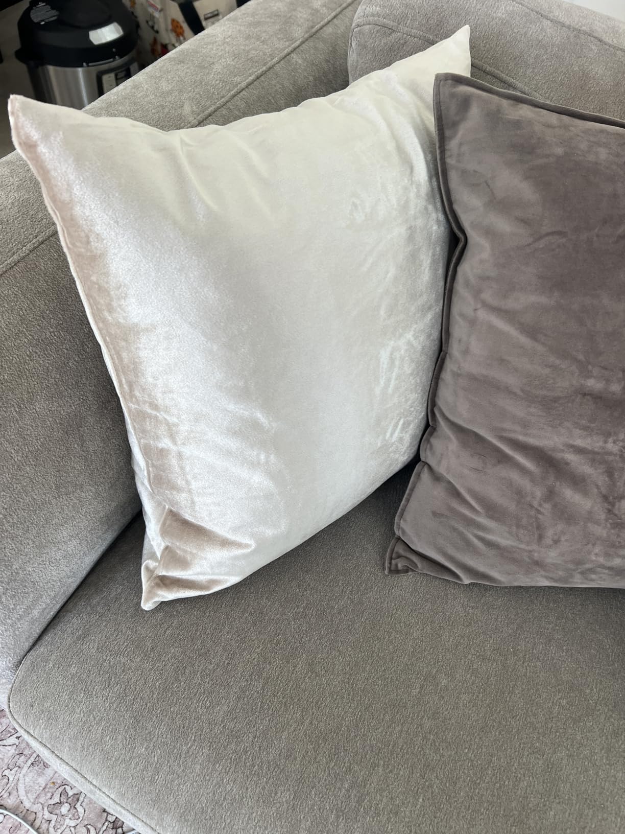 GIGIZAZA Gold Velvet Decorative Throw Pillow Covers, 18x18 Pillow Covers for Couch Sofa Bed 2 Pack Soft Cushion Covers customer photo 1