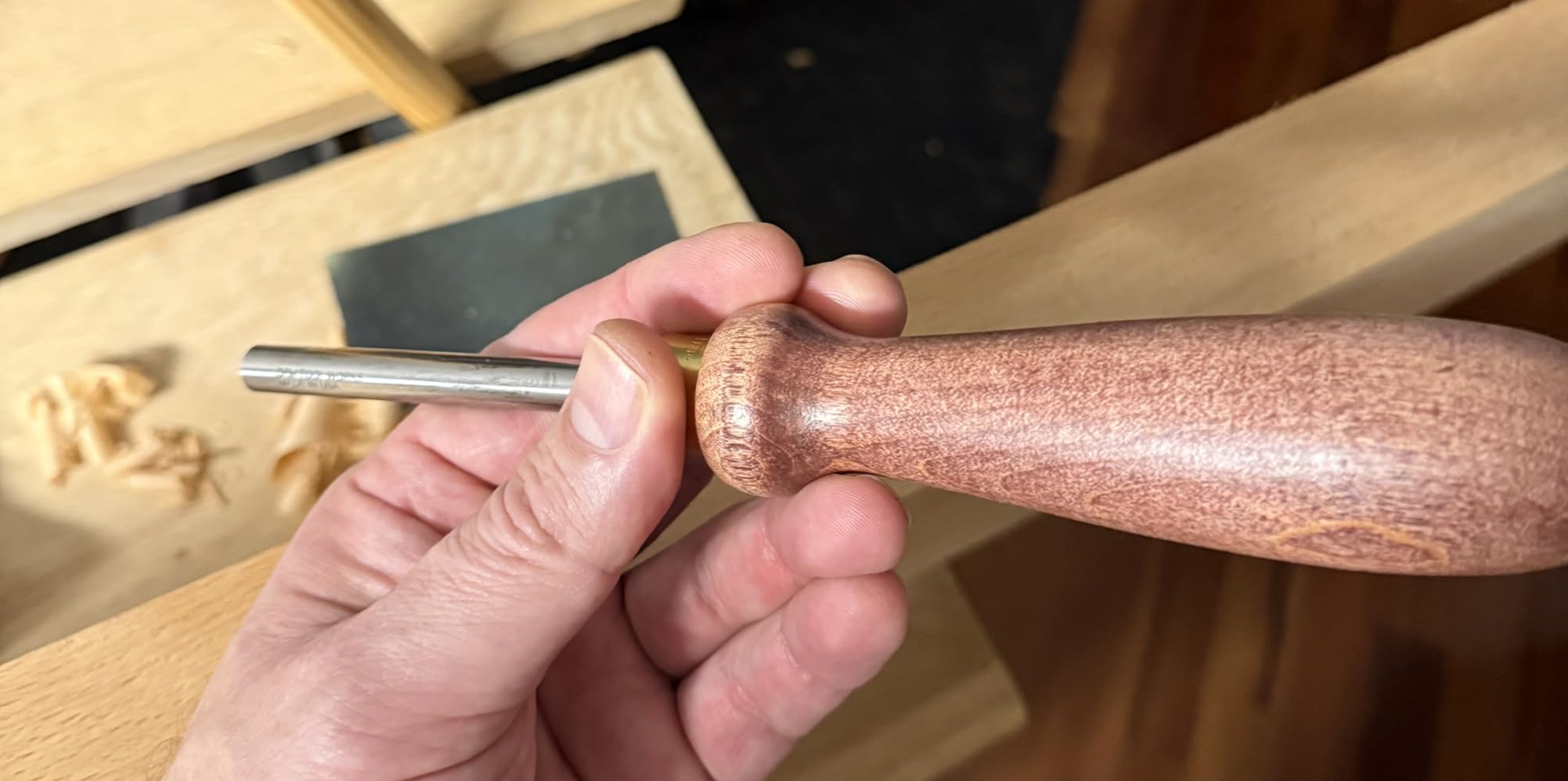 DFM Tool Works Cabinet Scraper Burnisher Tool - with Hard Maple Handle and Super Hard High Speed Steel Rod - Ideal for Card Scraper Burnishing - Made in USA customer photo 1