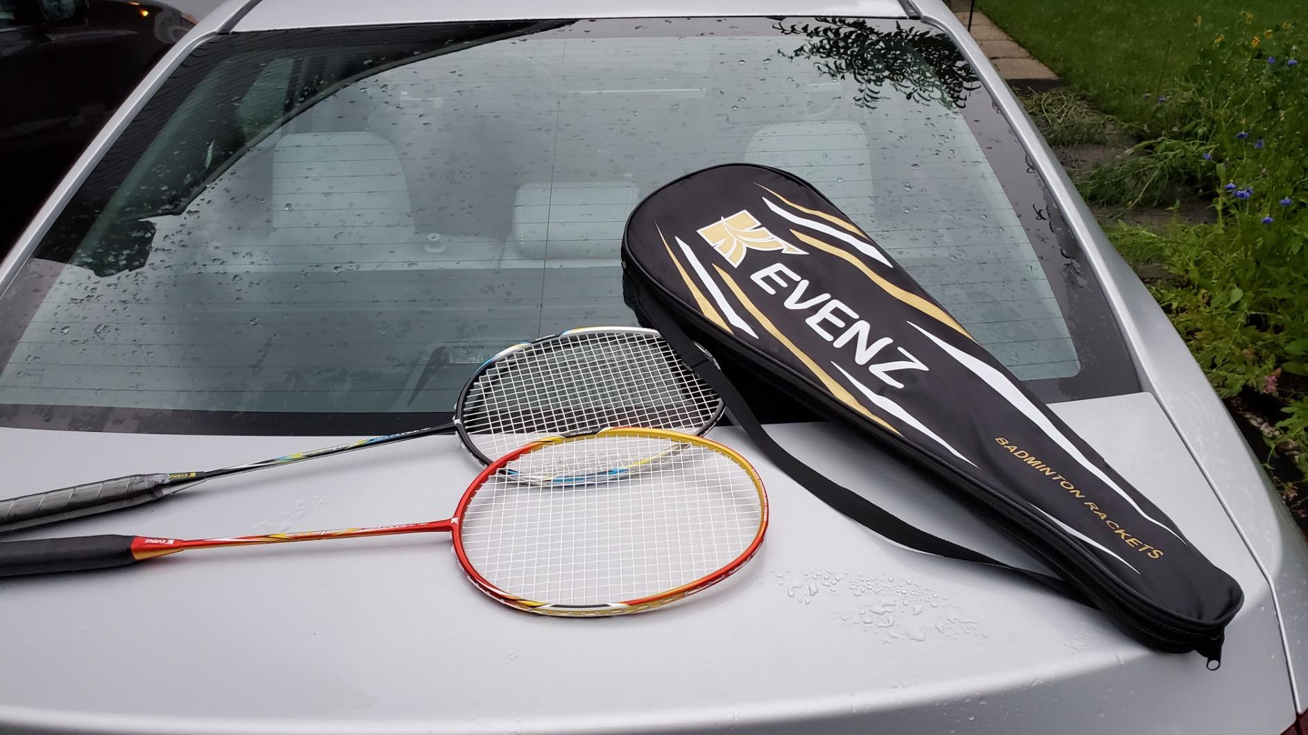 KEVENZ 2 Pack Graphite High-Grade Badminton Racquet, Professional Carbon Fiber customer photo 1