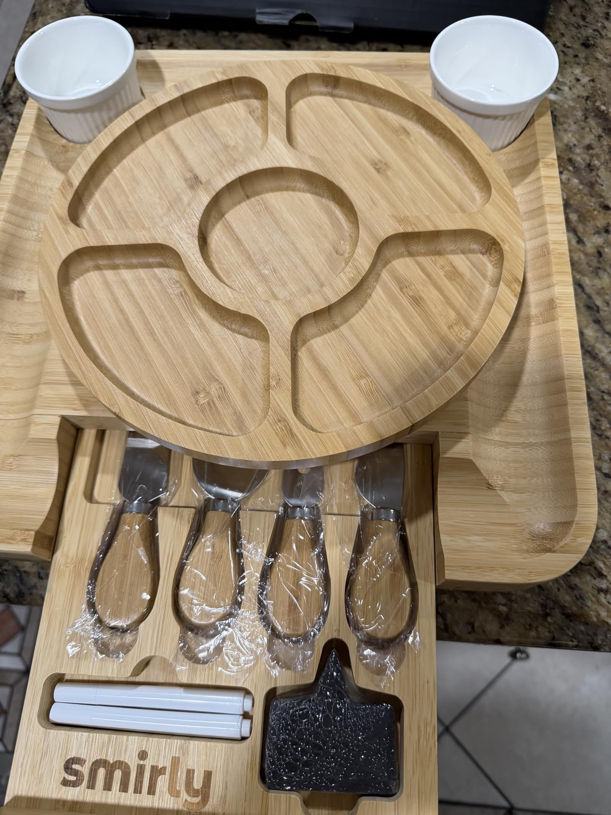 SMIRLY Charcuterie Large Bamboo Cheese Board Set for Serving - House Warming Gifts for New Home, Wedding, Bridal Shower & Birthday, for Women customer photo 1