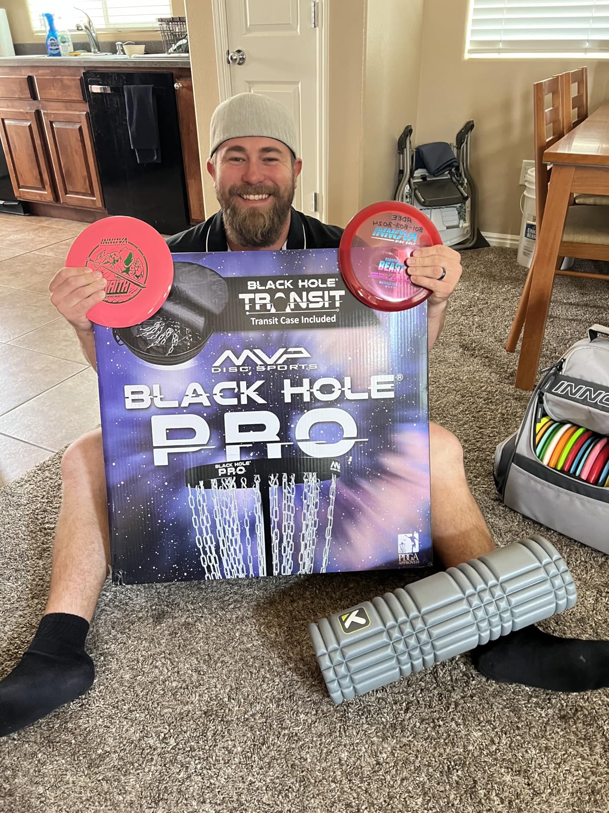 MVP Disc Sports Black Hole Pro 24-Chain Portable Disc Golf Basket with Transit Bag customer photo 2