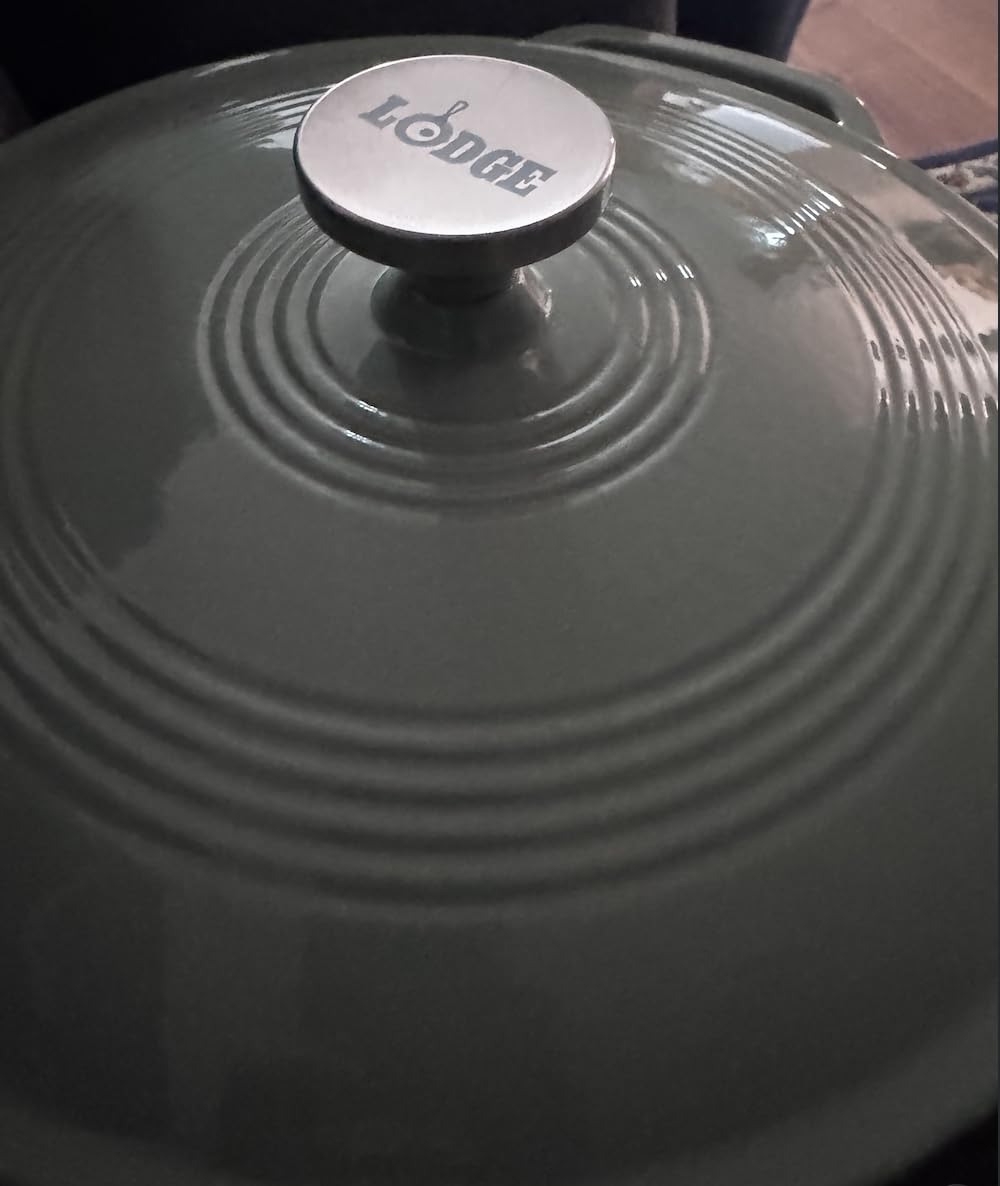 Lodge Essential Enamel Braiser - Refrigerator- & Oven-Safe up to 500 F - Heat-Retaining, Induction-Safe & PFAS-Free Enamel Cookware - 3.6 Quart, Oyster White customer photo 1