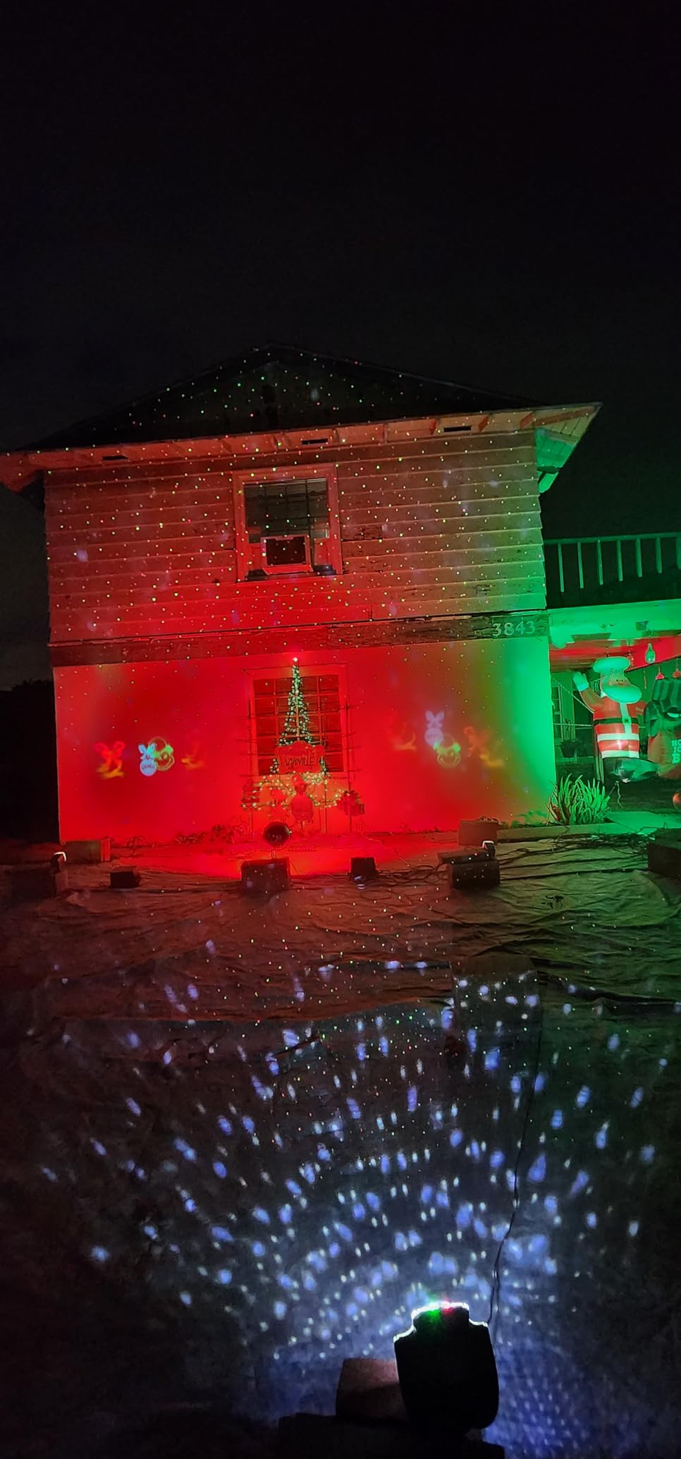Christmas Snowfall Lights Projector Outdoor, Indoor Holiday Projector Lights with Remote Control, Rotating Snow Falling Projector Lamp for Halloween Xmas Wedding Garden Landscape Decorative (Snow Spots) customer photo 1