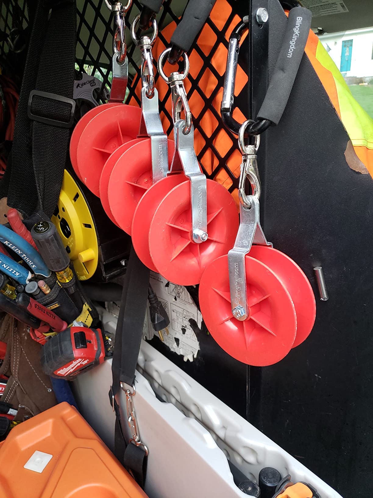 Pulling Pal - Low Voltage & Network Cable Installation Pulley. The Best Cat5e & 6, Coax, Fire Alarm, Access Control & Audio Cable Pulley for Low Voltage Wire Pulling & Safe Working - Assembled in USA customer photo 2