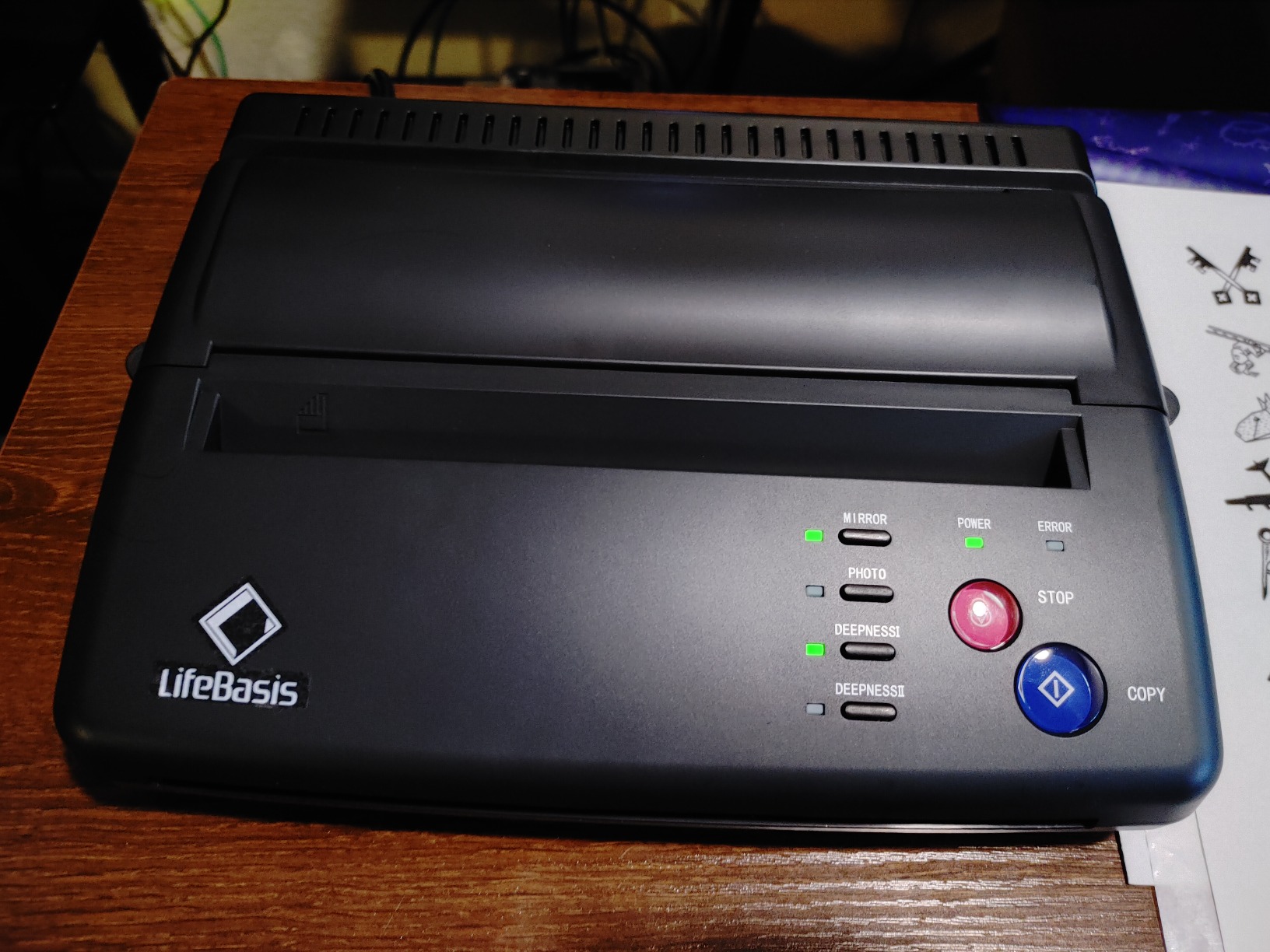 LifeBasis Tattoo Transfer Stencil Printer Tattoo Thermal Copier with 30PCS Stencil Transfer Paper Thermal Tattooing Printer Machine for Tattoo Artists & Beginners, Black customer photo 1
