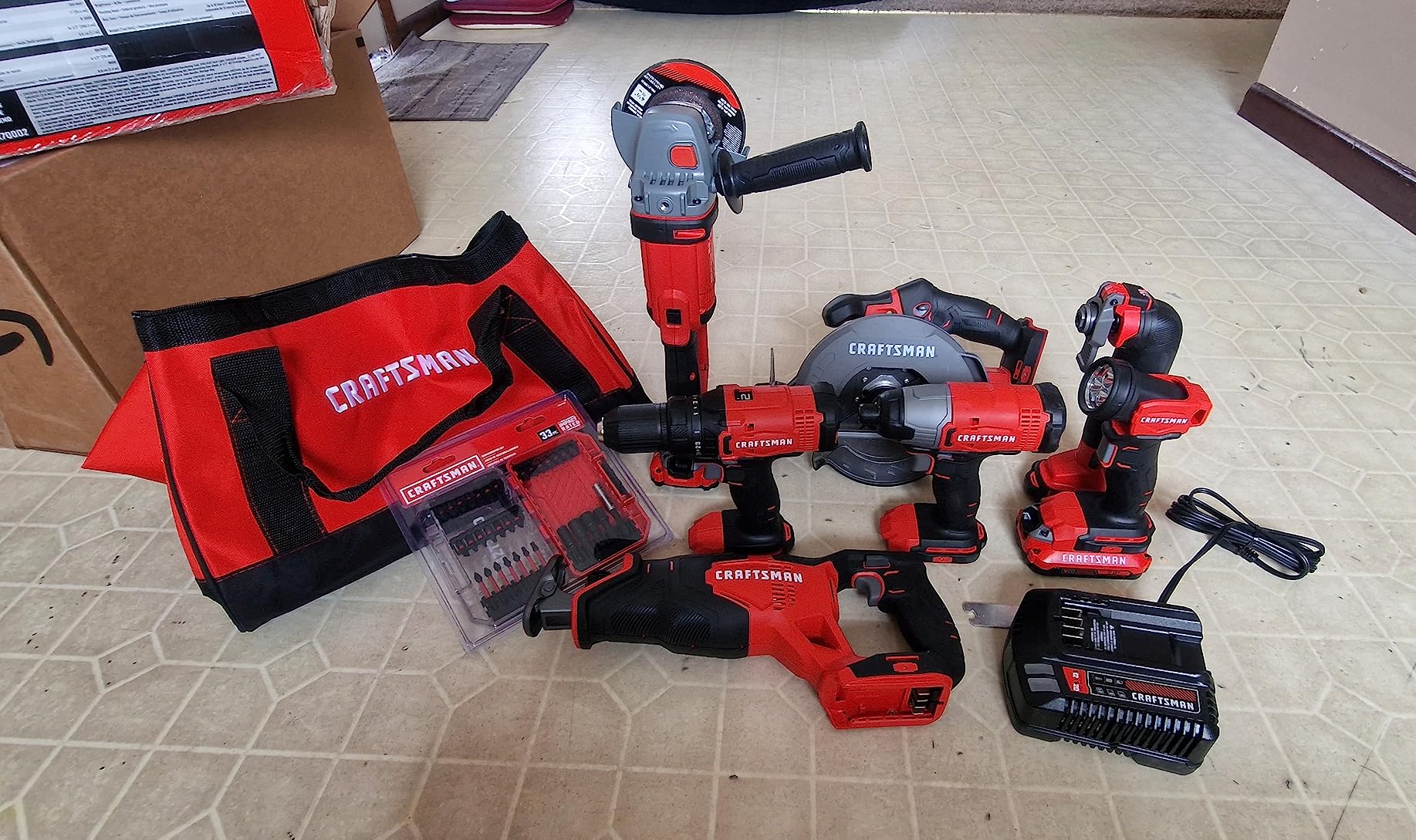 Craftsman V20 Power Tool Combo Kit, 7-Tool Cordless Power Tool Set with 2 Batteries and Charger (CMCK700D2) customer photo 2