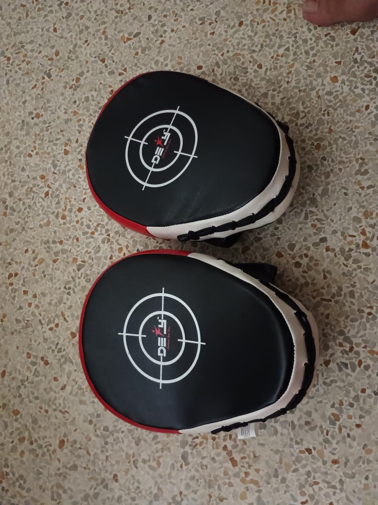 DEFY MMA Muay Thai Boxing Focus Mitts - Premium Leather Hook & Jab Punching Pads - Curved Focus Mitts for Strike & Kick Training Shield (Pair) customer photo 1