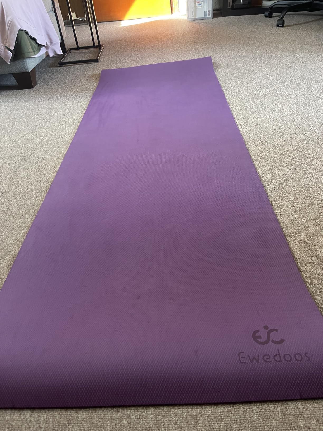 Ewedoos Eco Friendly Yoga Mat Thick TPE Yoga Mat Non Slip Yoga Mats Anti-tear Exercise Workout Mat for Women Men Kids customer photo 1