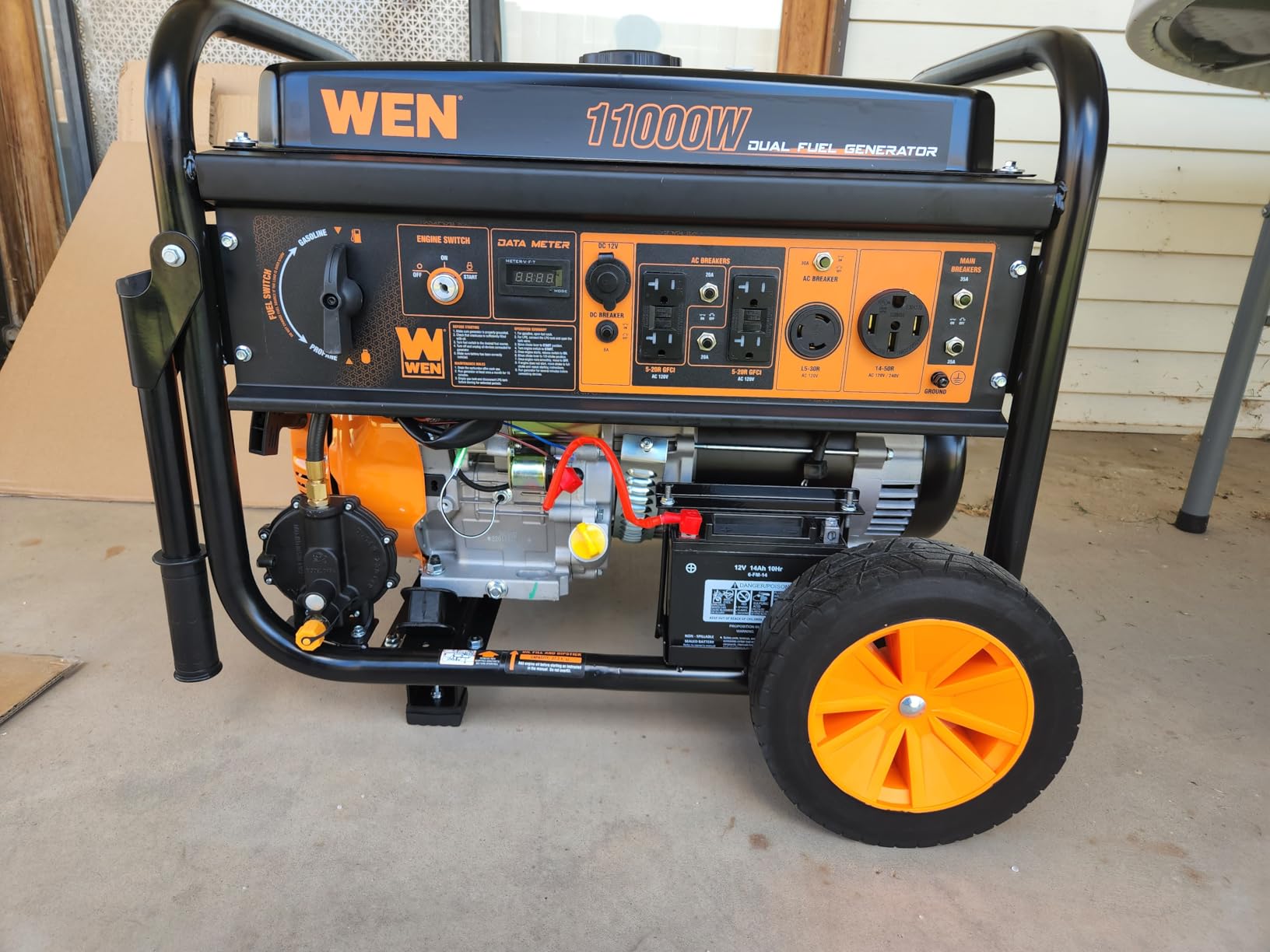 WEN 11,000-Watt 120V/240V Dual Fuel Portable Generator with Wheel Kit and Electric Start (DF1100T) customer photo 1