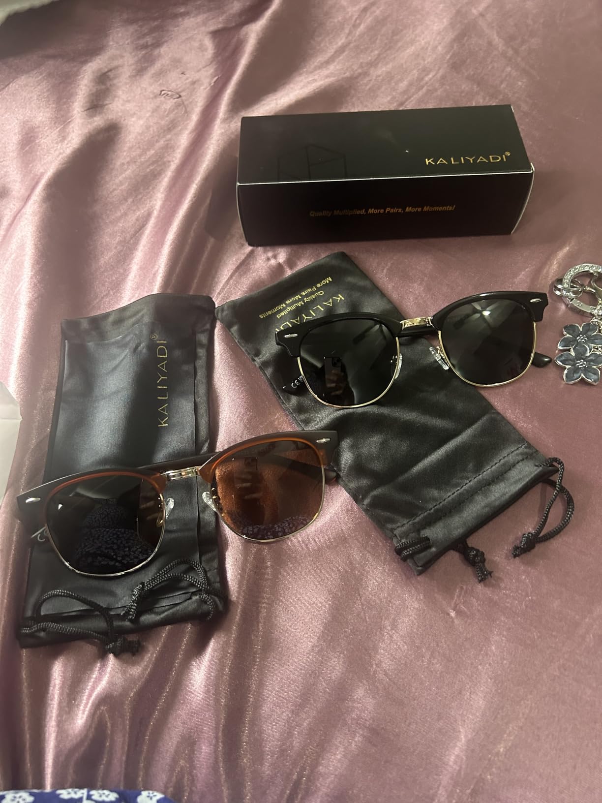 KALIYADI Polarized Sunglasses for Men and Women Semi-Rimless Frame Driving UV Blocking customer photo 1