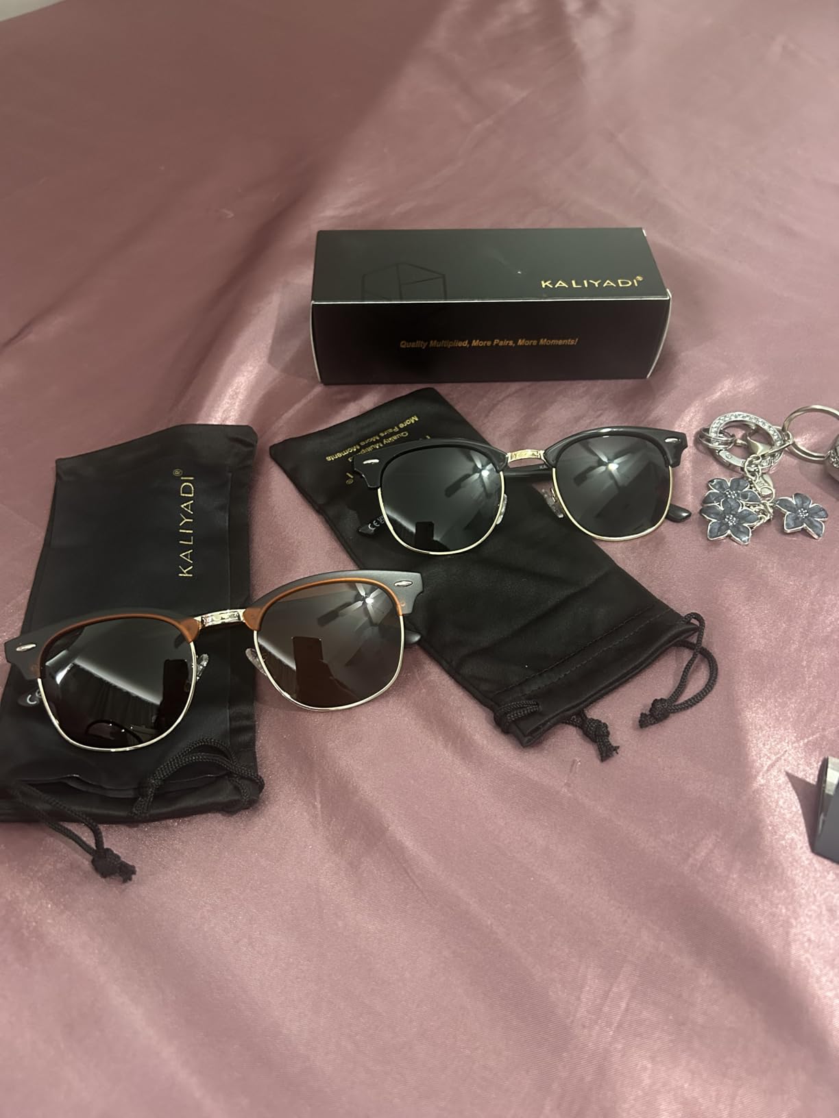 KALIYADI Polarized Sunglasses for Men and Women Semi-Rimless Frame Driving UV Blocking customer photo 2