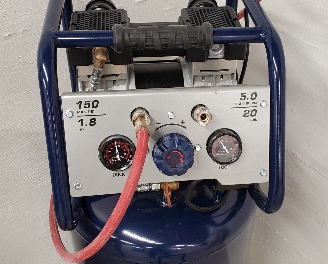 Stealth 20 Gallon Ultra Quiet Air Compressor, 1.8 HP Oil-Free Peak 150 PSI 68 Decibel, 5.5 CFM @ 40 PSI 5 CFM @ 90 PSI Silent Long Life Electric Air Compressor W/Wheel for Garage customer photo 2