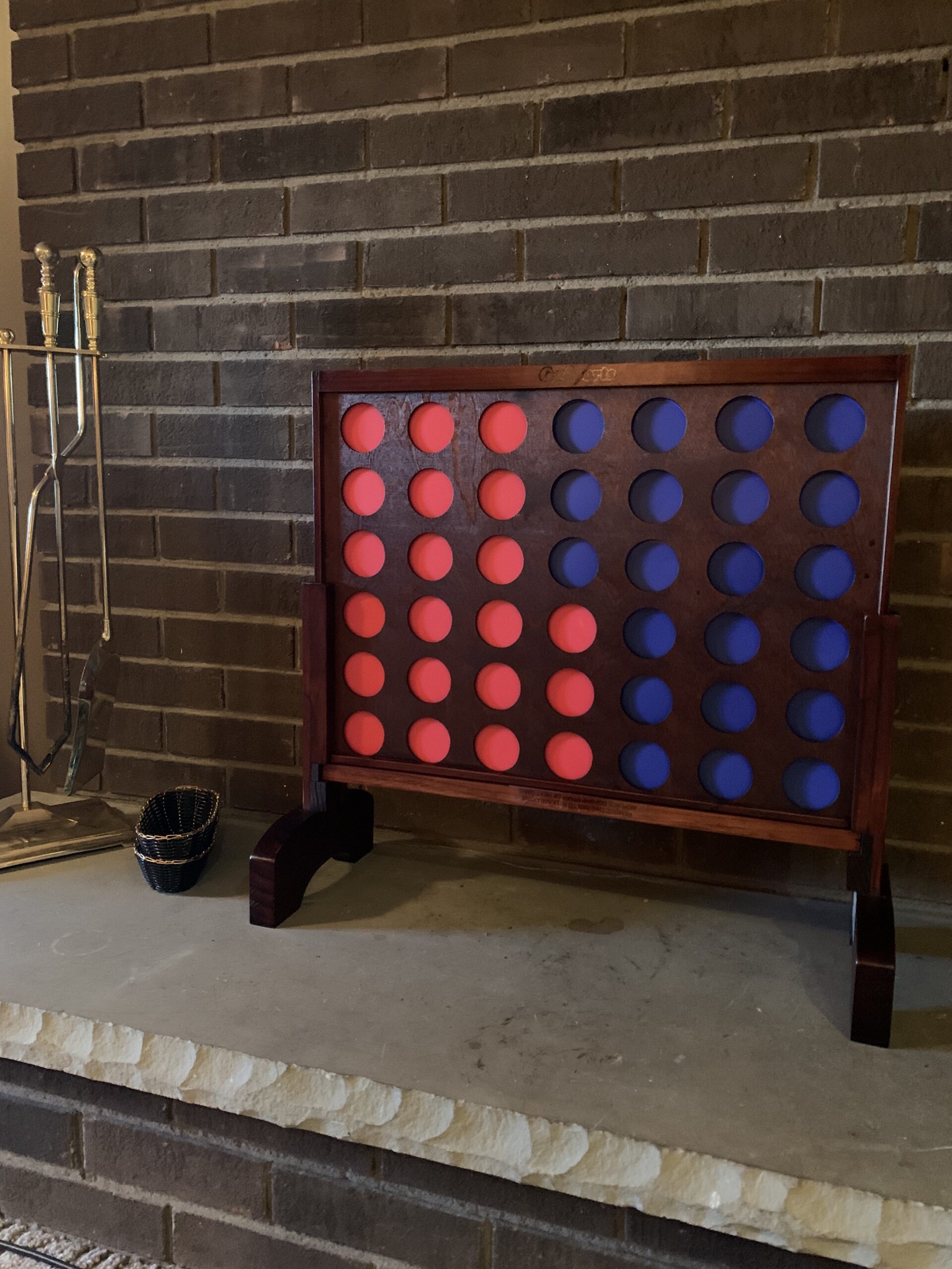 GoSports 2 Foot Width Giant Dark Wood Stain 4 in a Row Backyard Game with Connect Coins, Portable Case and Rules customer photo 2