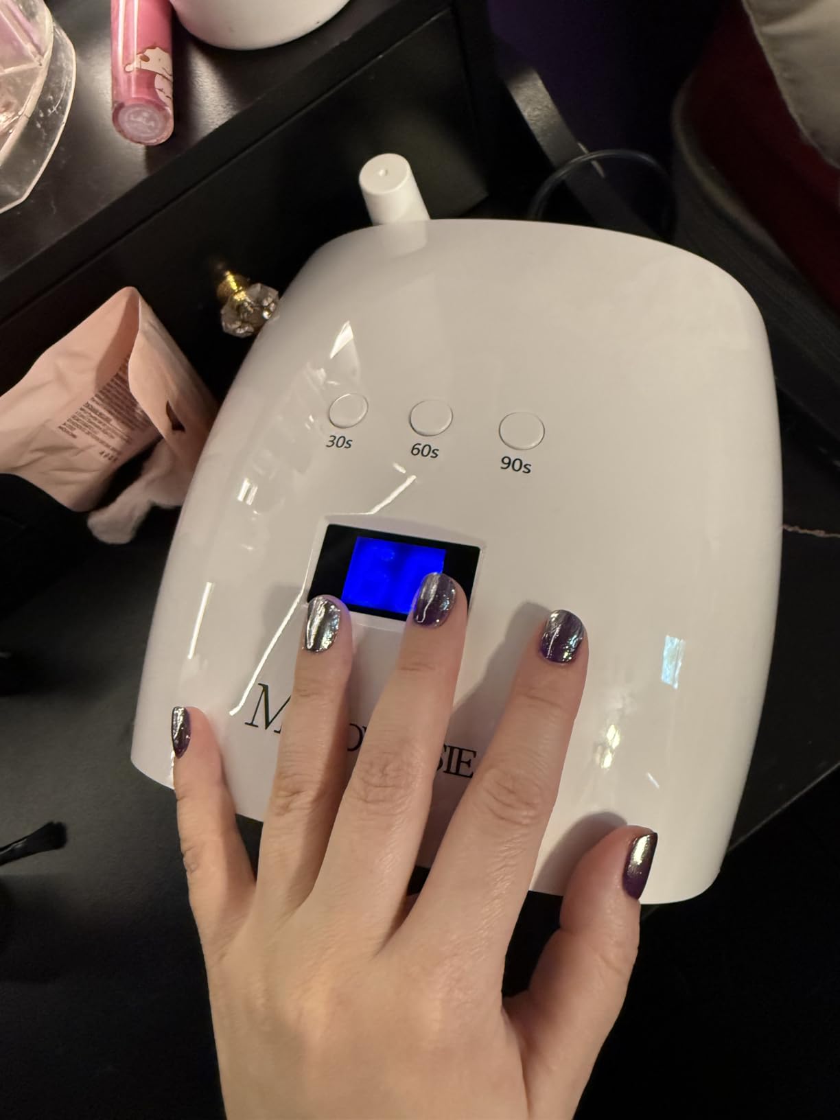 MelodySusie Professional UV LED Nail Lamp, P-Plus30I High Efficient Nail Dryer with 3 Timers & Detachable Base Cures All Hard Gels, Especially Rhinestone Glue, Solid & Liner Gel Polishes customer photo 2