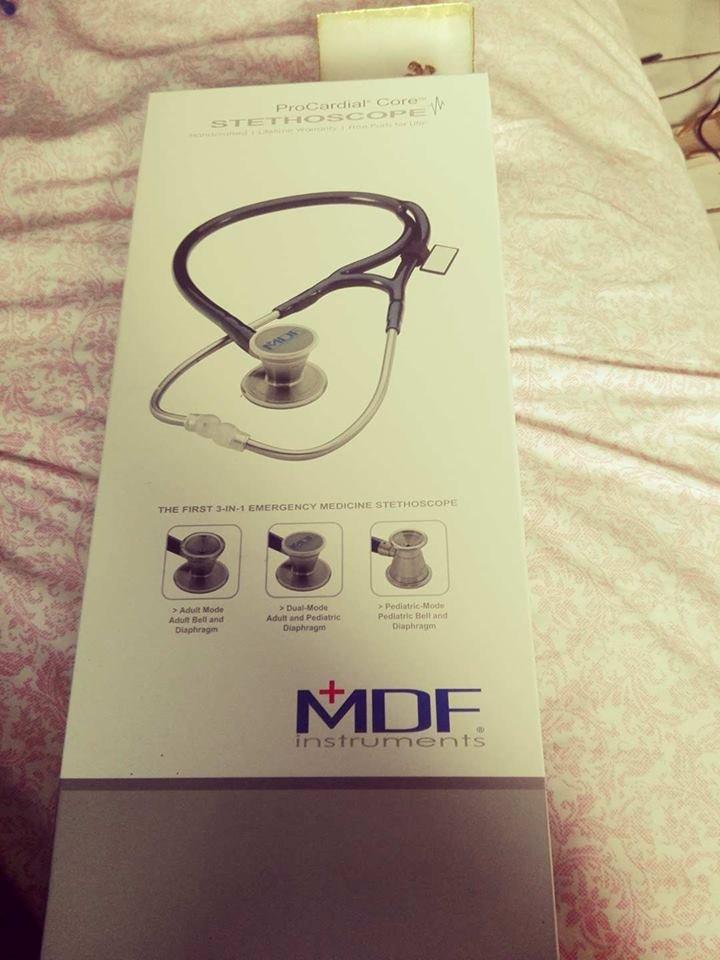 MDF Instruments ProCardial Core Cardiology Stainless Steel Dual Head Adult-Pediatric Stethoscope with Adult Cardiology Bell Convertible Attachment, Rose Gold/White, MDF797DD customer photo 1