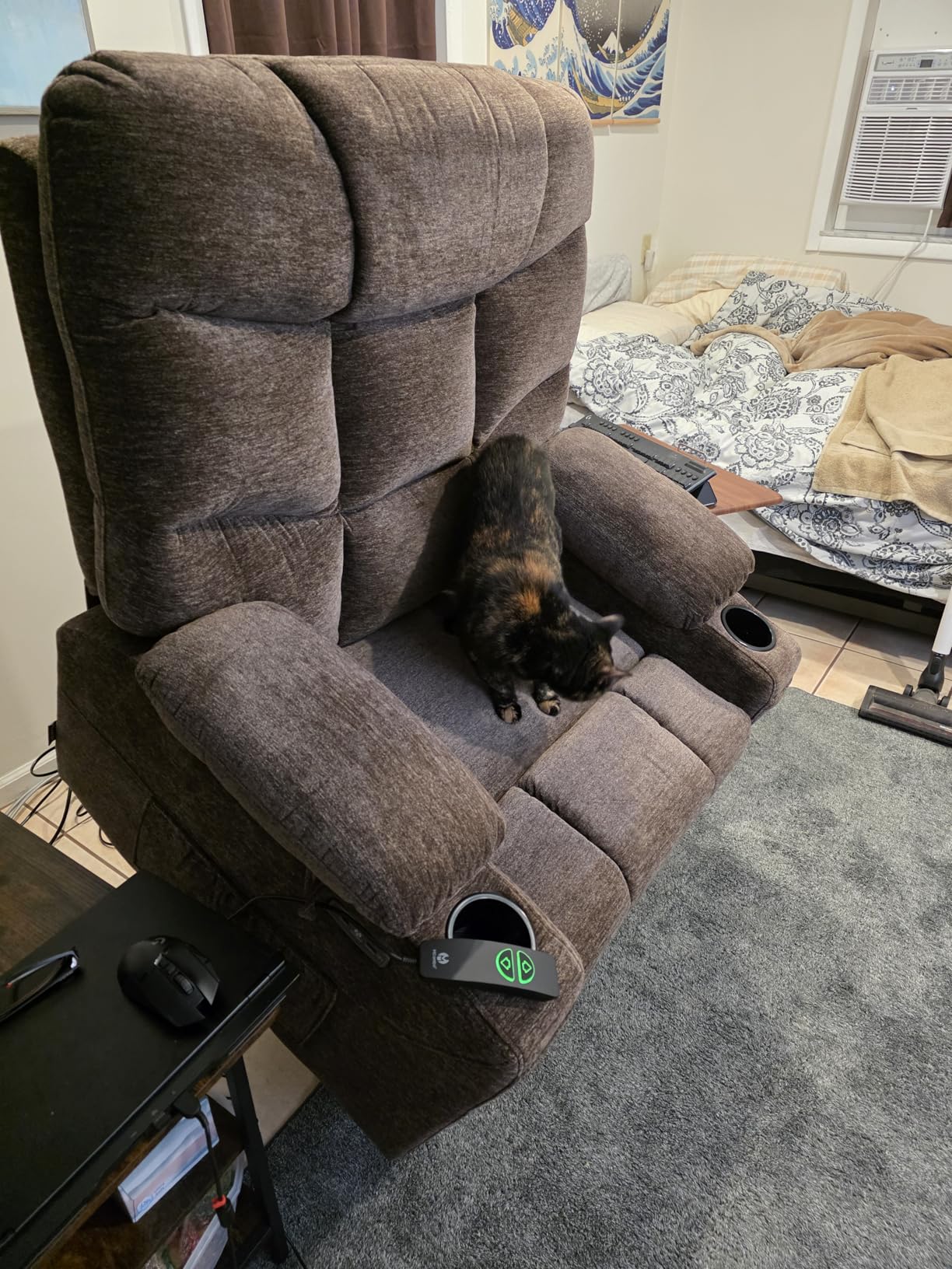 MCombo Power Lift Recliner for Elderly, Fabric 7287 (Dark Gray, Medium) | Assist with Standing, 140 Degree Recline, 4.7