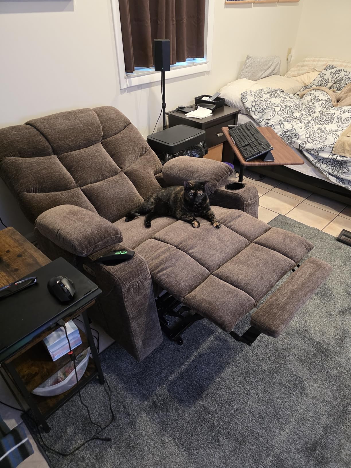 MCombo Power Lift Recliner for Elderly, Fabric 7287 (Dark Gray, Medium) | Assist with Standing, 140 Degree Recline, 4.7