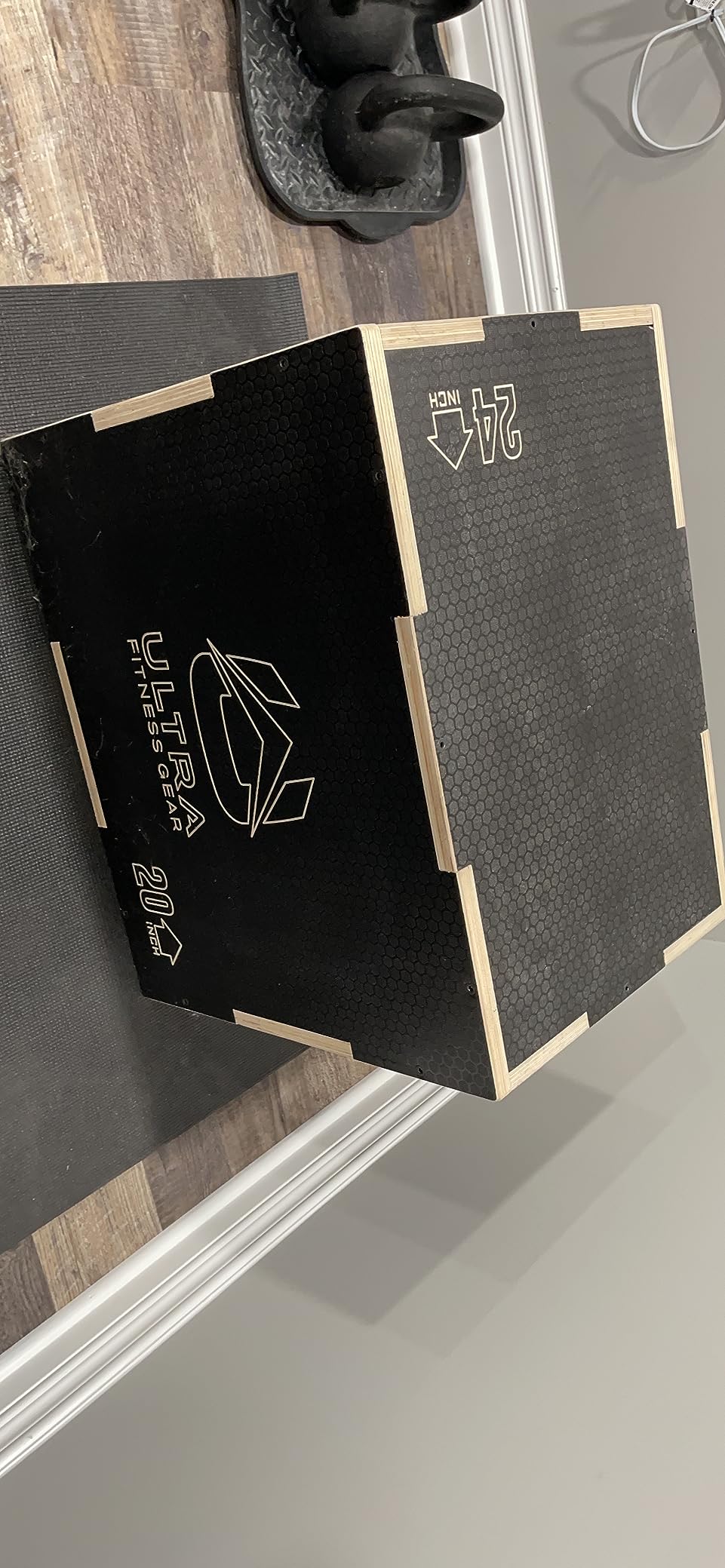 Wooden Plyo Box, 31 Plyometric Jump Training Squat, Step Up, Jumps & More Workout Size S, M, L, XL, Home Gym Exercise Equipment (Black Anti-Slip, Small 16/14/12) customer photo 2