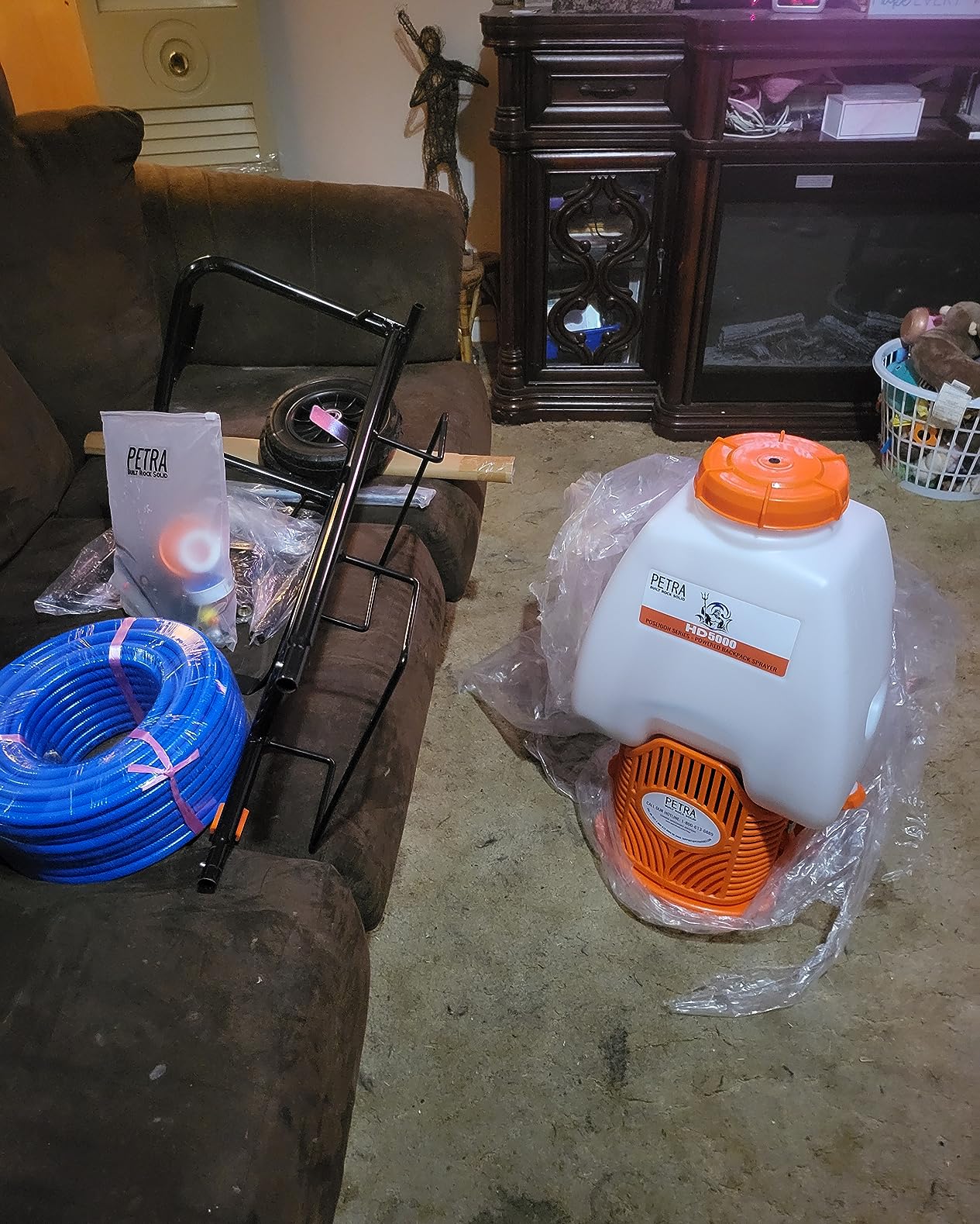 PetraTools Powered Backpack Sprayer with Custom Fitted Cart and 100 Foot Commercial Hose, 2 Hoses Included, Commercial Quality Heavy Duty Sprayer (6.5 Gallon Cart) customer photo 2