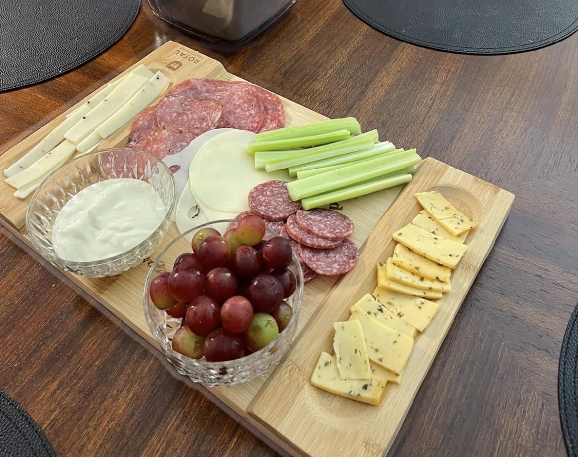 ROYAL CRAFT WOOD Premium Bamboo Charcuterie Board Set - Cheese Platter & Serving Tray & Serving Utensils customer photo 1