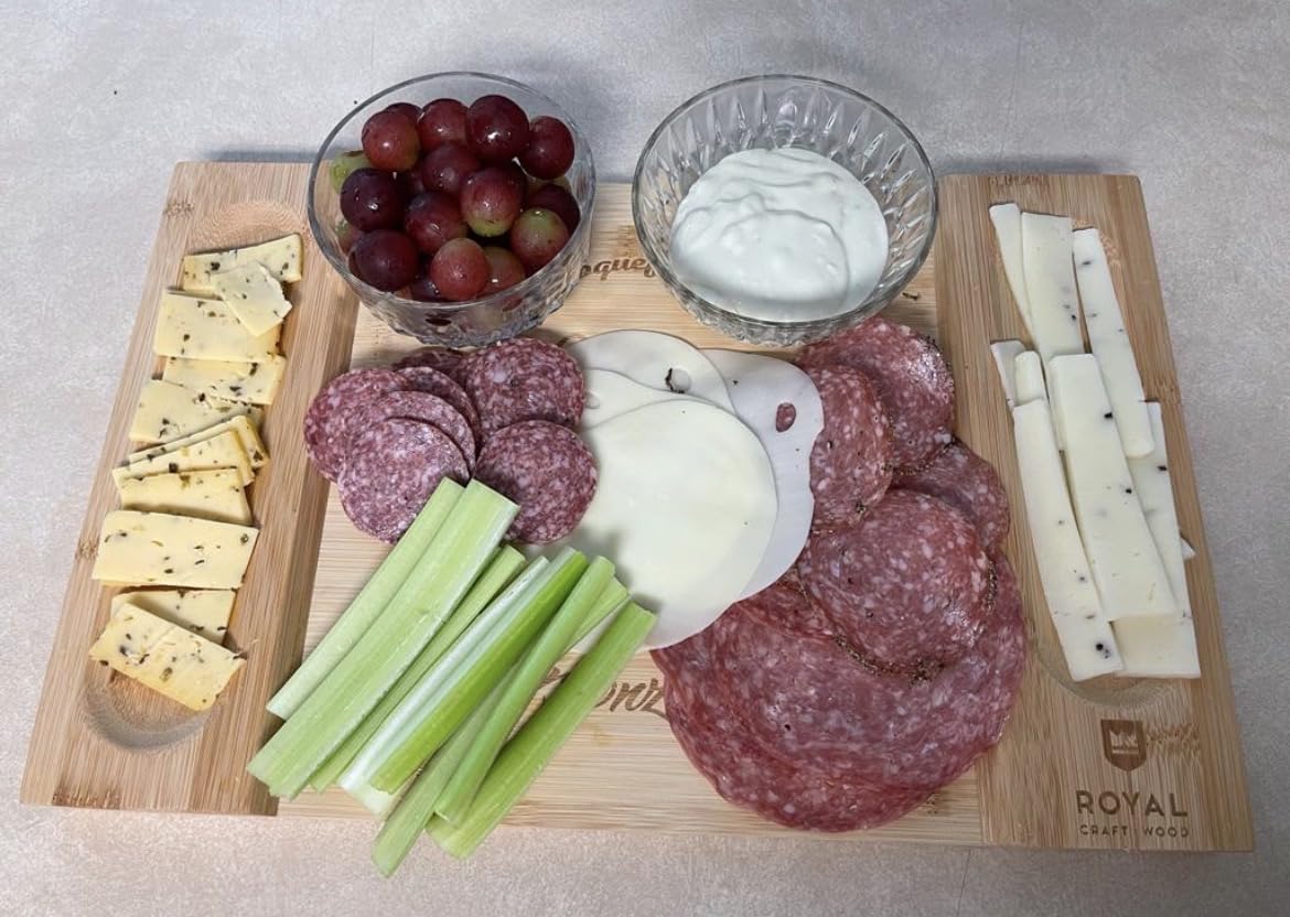 ROYAL CRAFT WOOD Premium Bamboo Charcuterie Board Set - Cheese Platter & Serving Tray & Serving Utensils customer photo 2