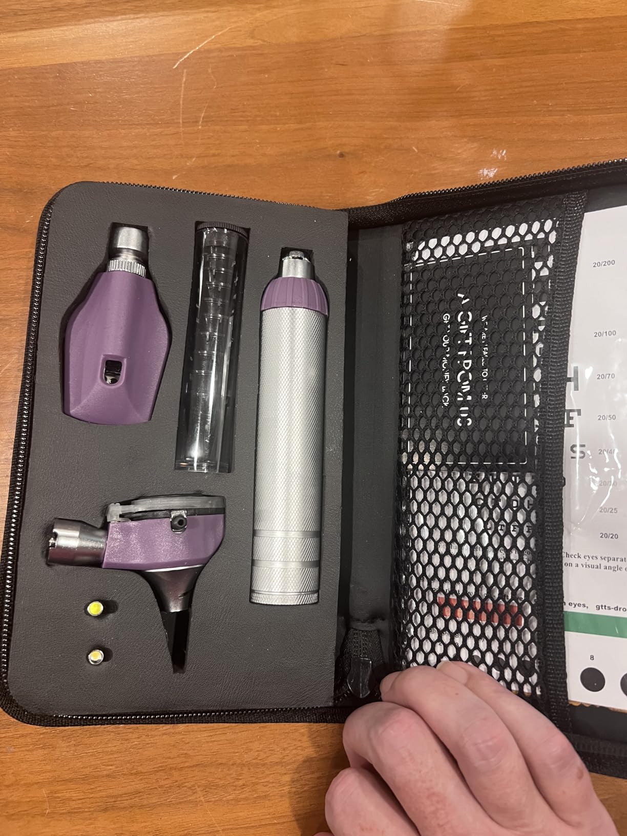 Zyrev Otoscope Oph Multi-Function Set - Otoscope/Opthalmoscope for Ear & Eye Examination - with Portable Carry Case, Sight Chart, Replacement Tips (Black) customer photo 1