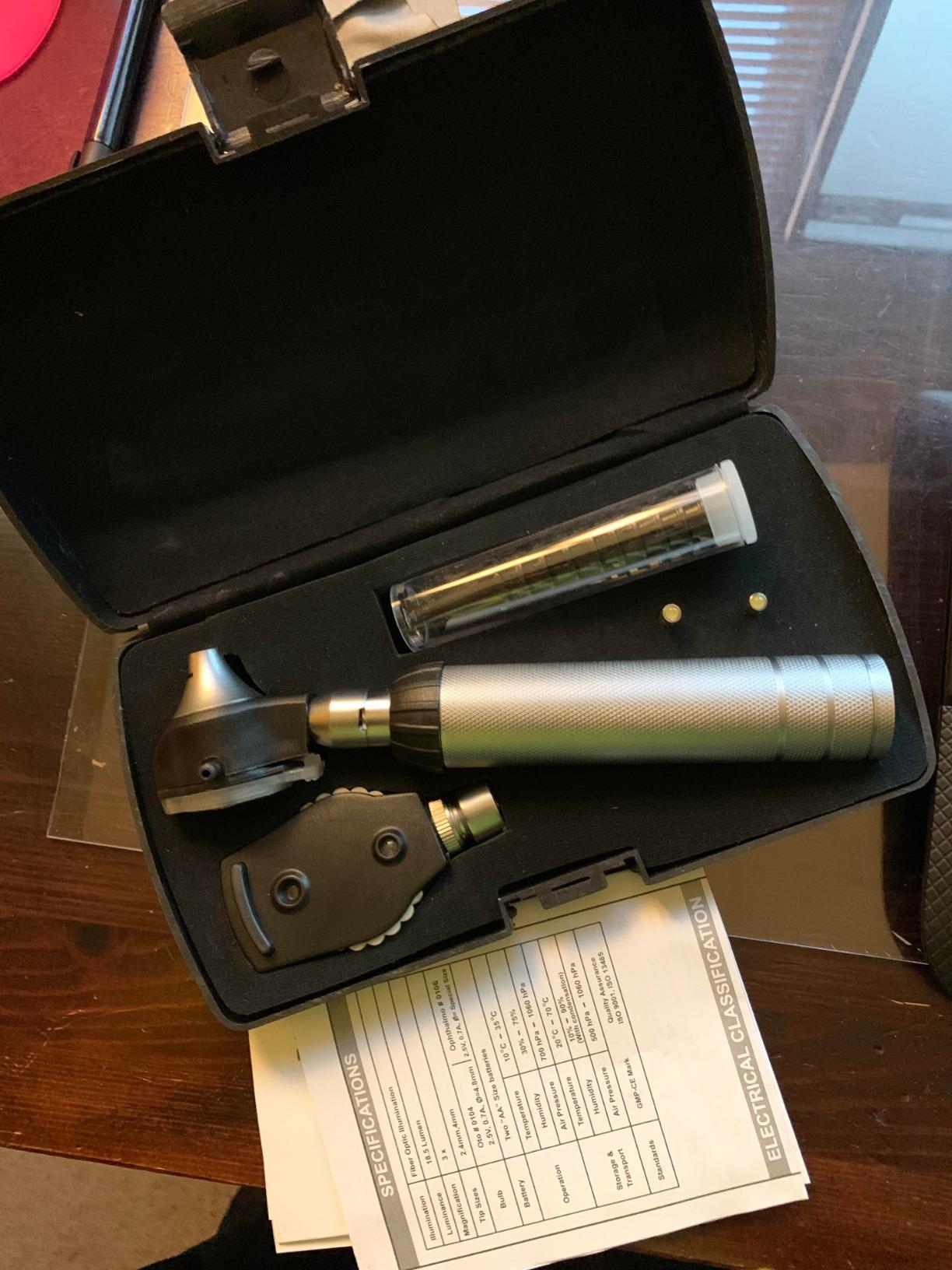 Zyrev Otoscope Oph Multi-Function Set - Otoscope/Opthalmoscope for Ear & Eye Examination - with Portable Carry Case, Sight Chart, Replacement Tips (Black) customer photo 2