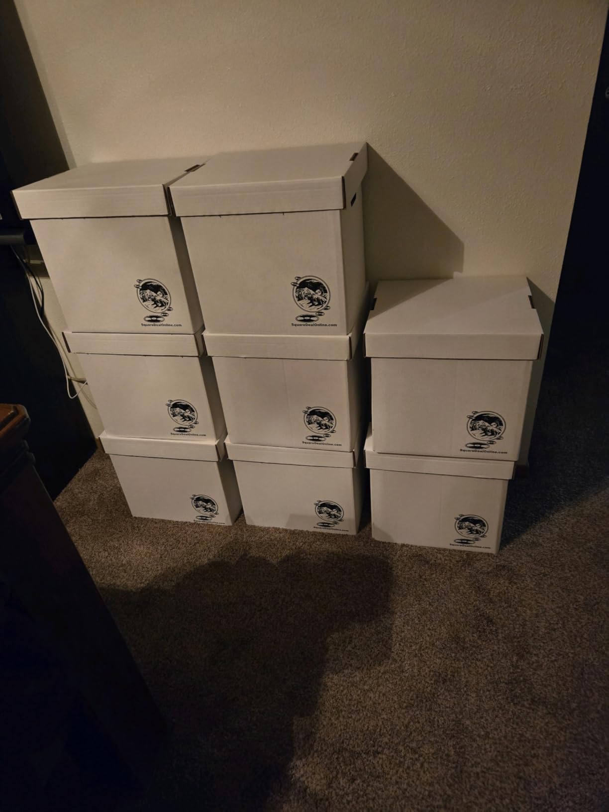 Durable Set of 5 12 inch Vinyl Record Storage Boxes - Heavy-Duty Cardboard Construction with Removable Lid - Holds Up to 90 Records Each customer photo 1